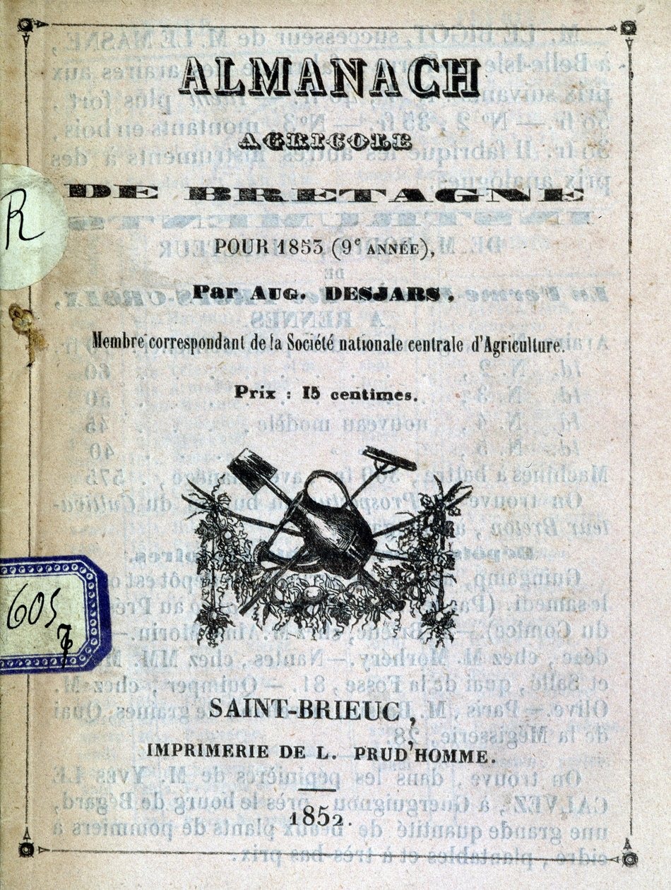 Omslag til Almanac Agricole de Bretagne av Anonymous Anonymous