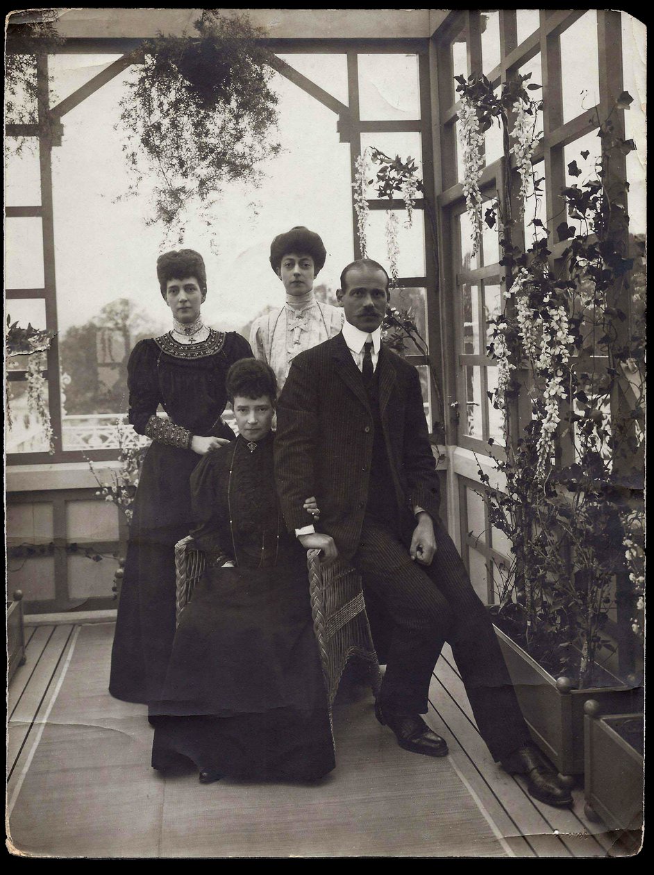 Dagmar de Danemark (1847-1928) - Michel Alexandrovitch de Russie (1878-1918) - Alexandra av Danmark (1844-1925) og prinsesse Victoria - Enkekeiserinne Maria Fyodorovna (Feodorovna), storhertug Michael Alexandrovich, dronning Alexandra av Storbritannia og P av Anonymous Anonymous