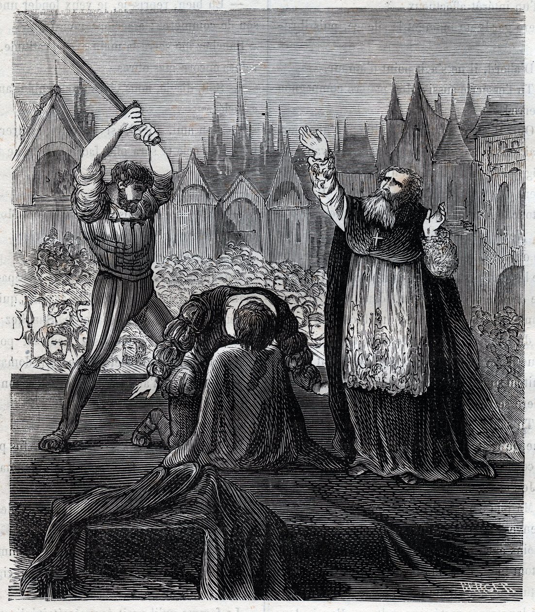 Decapitation of Count Egmont and Hoorn (1568) at Brussels during Spanish tyranny in Netherlands - War of Four Twenty Years (1568-1648): the decollation of Lamoral, Count of Egmont, Prince of Gavre (1522-1568), Dutch politician. He was condemned in the fram av Anonymous Anonymous