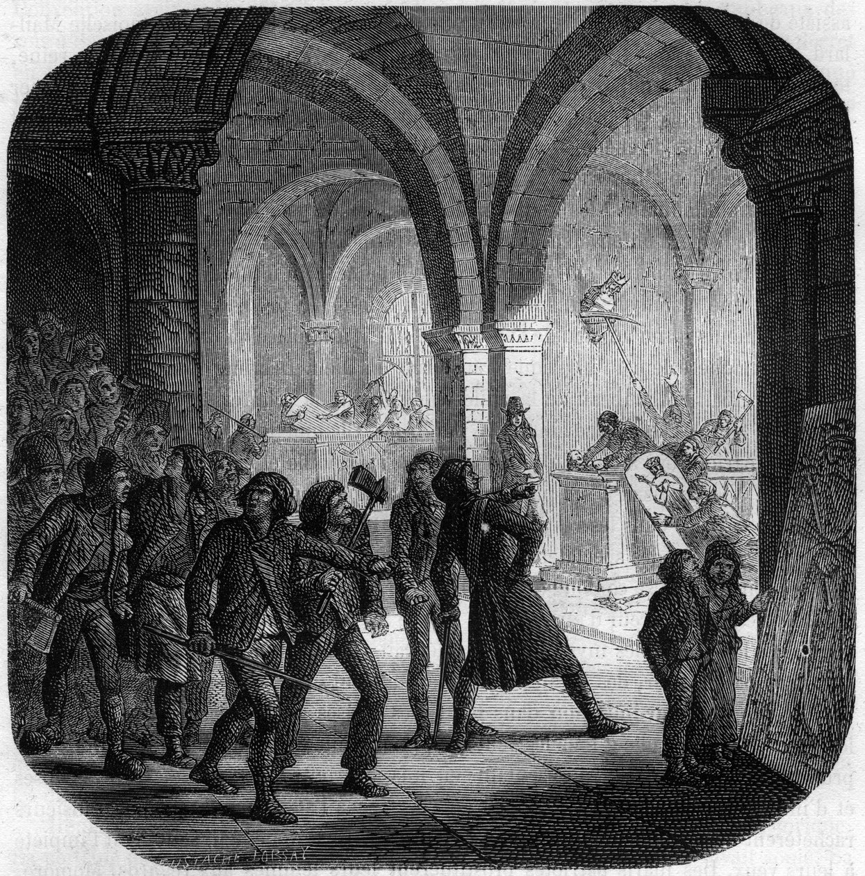 Ødeleggelse av de kongelige gravene til det franske monarkiet i Saint-Denis-kirken av Anonymous Anonymous