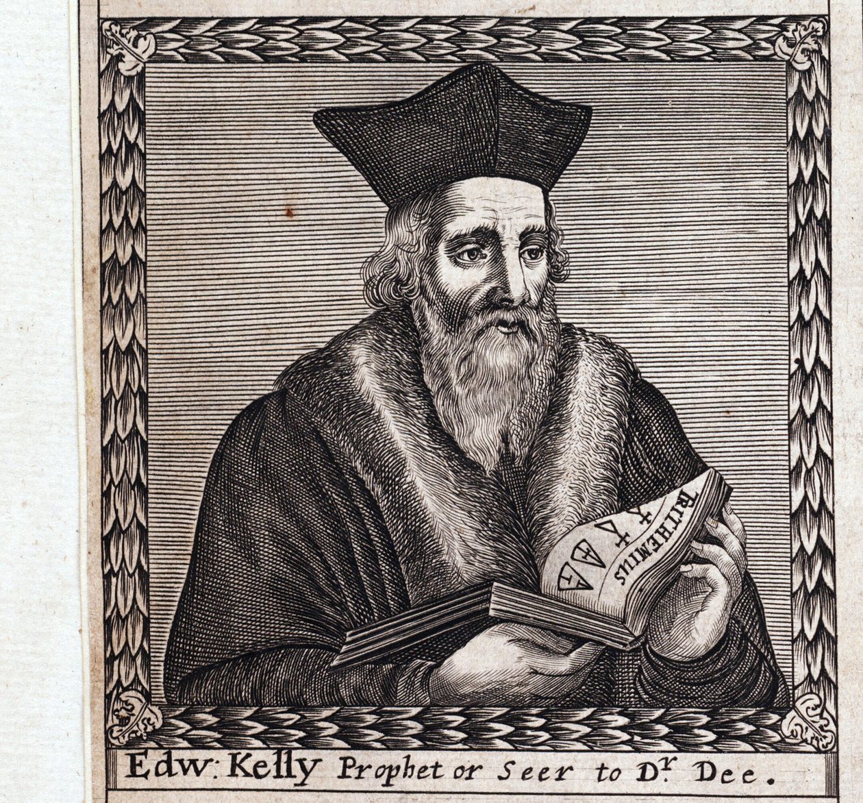 Edward Kelley eller Edward Talbot (1555-1597) - Anonymt verk, gravering av Anonymous Anonymous