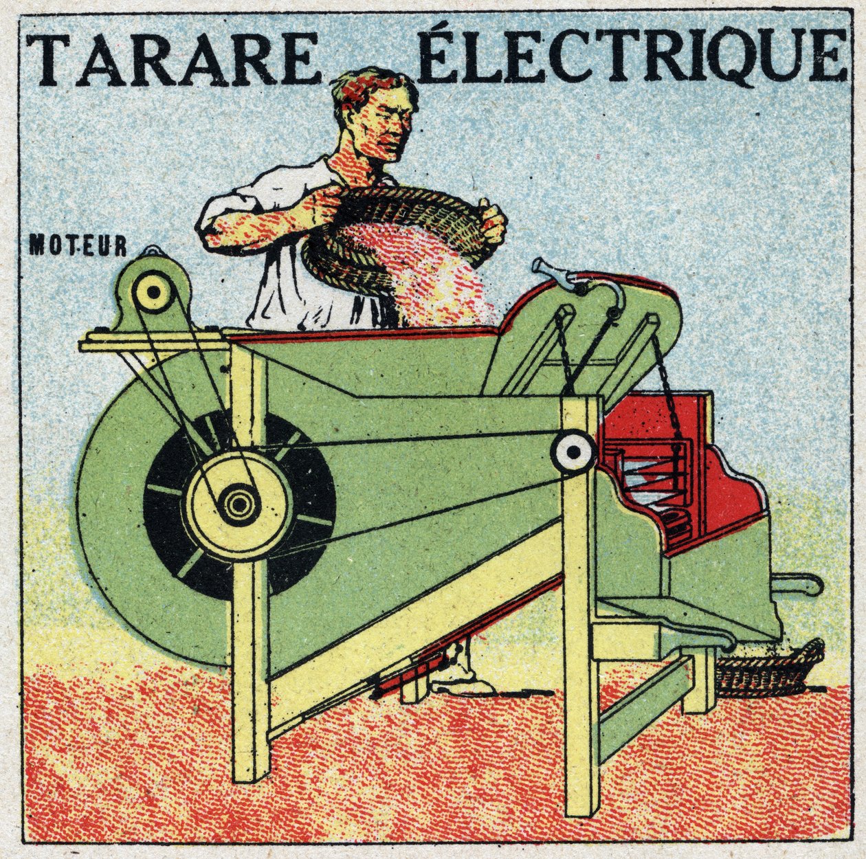 Elektriske verktøy: tverrsnitt av en elektrisk tarare. Anonym illustrasjon fra 1925. Privat samling. av Anonymous Anonymous