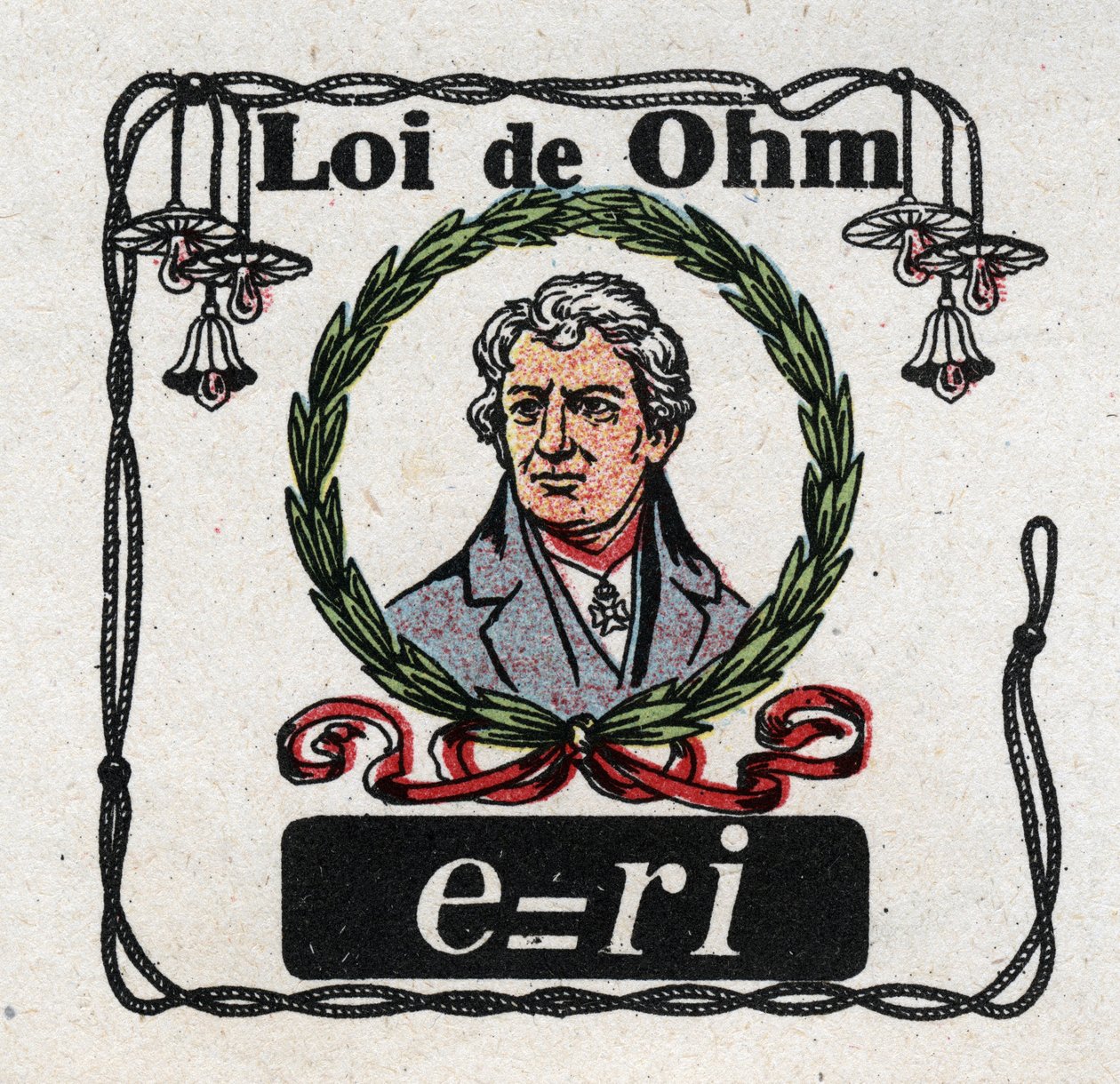 Elektriske enheter: The Law of Ohm av fysikeren George Simon Ohm (1787-1854). Anonym illustrasjon fra 1925. Privat samling. av Anonymous Anonymous