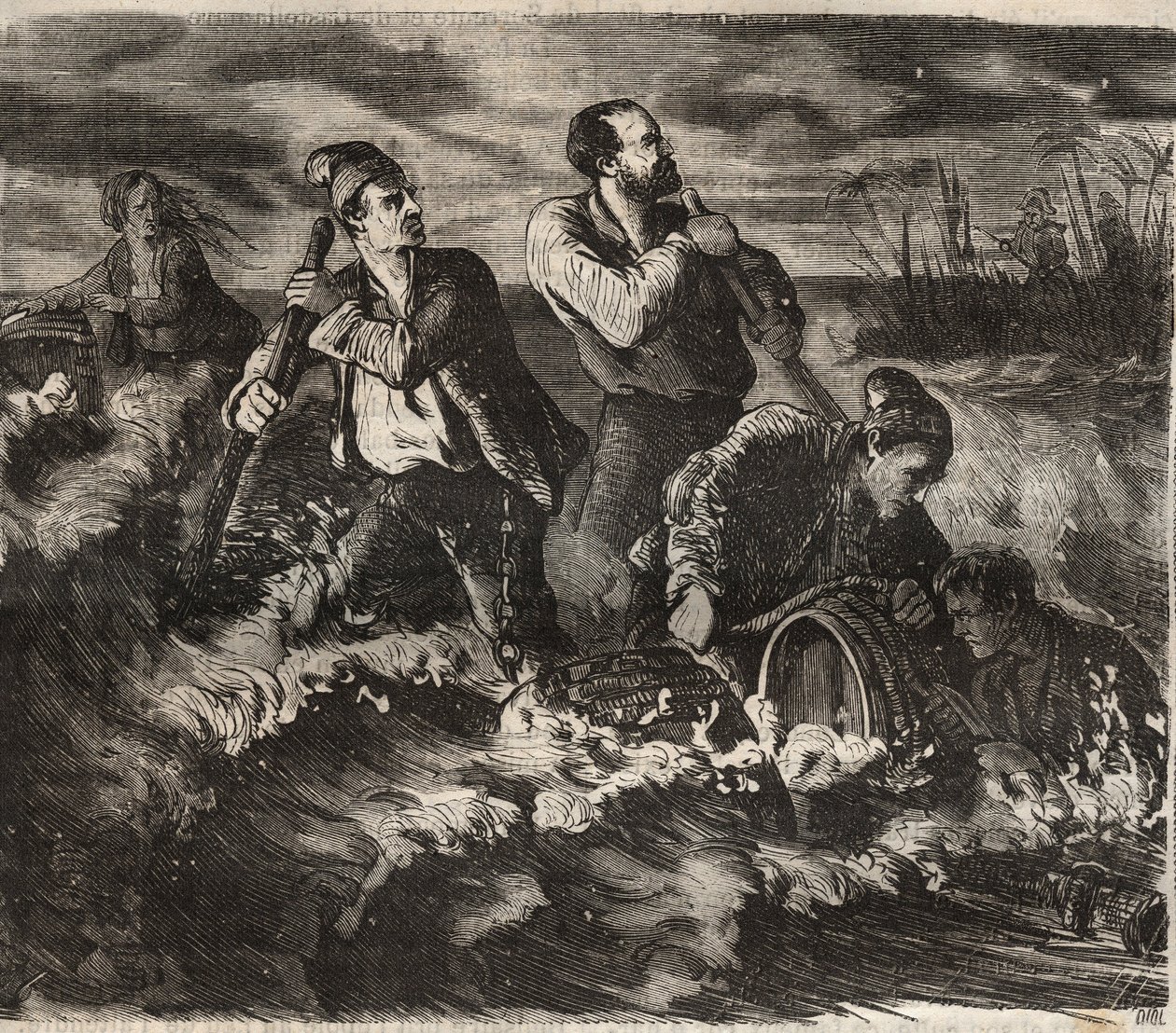 Røm fra fengselet til Belle-Ile-en-Mer (vakker øy til sjøs) på 1800-tallet. Gravering i "Fengselshistorie fra deres opprettelse til i dag"" (1877) av Pierre Zaccone (1817-1895) (Colonia Penale - straffekoloni) av Anonymous Anonymous