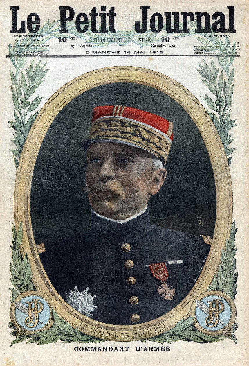 Første verdenskrig 1914-1918 (krig 14-18). Portrett av general Louis Ernest de Maud