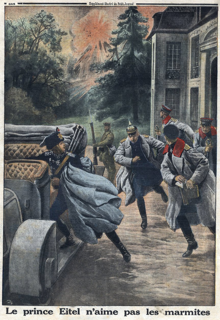 First World War 1914-1918 (War 14-18). Prince Eitel Frederic of Prussia (1883-1942) fled at the approach of the English army in the town of Coulommiers. In “” Le Petite Journal”, on 1/10/1916. Private Collection av Anonymous Anonymous
