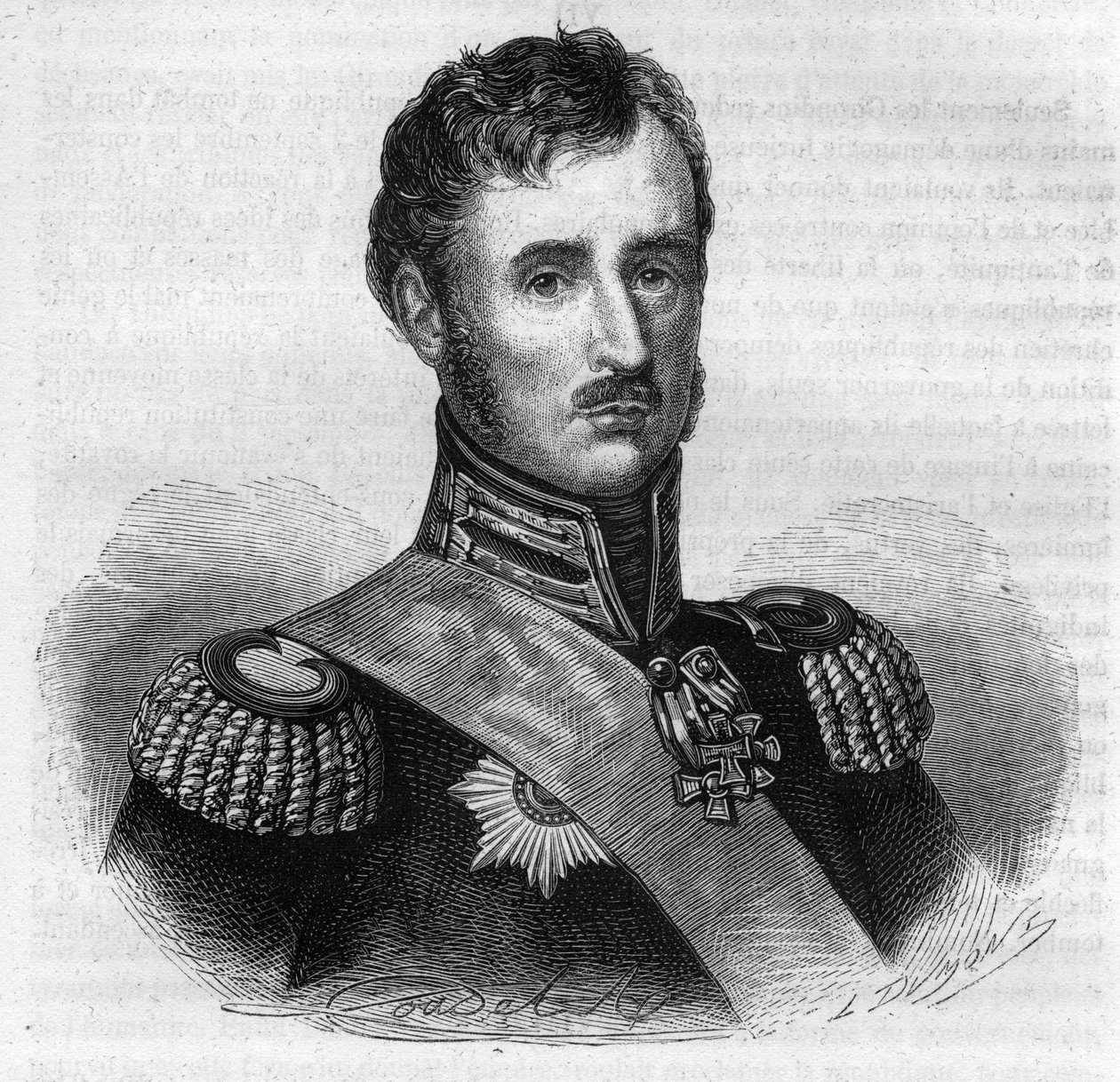 Frederick William II of Prussia - Portrait of Frederic Guillaume II (Frederick William) (1744-1797), King of Prussia - Engraving in “Histoire des Girondins” by Alphonse de Lamartine (1790-1869) 1865-1866 - Private collection av Anonymous Anonymous