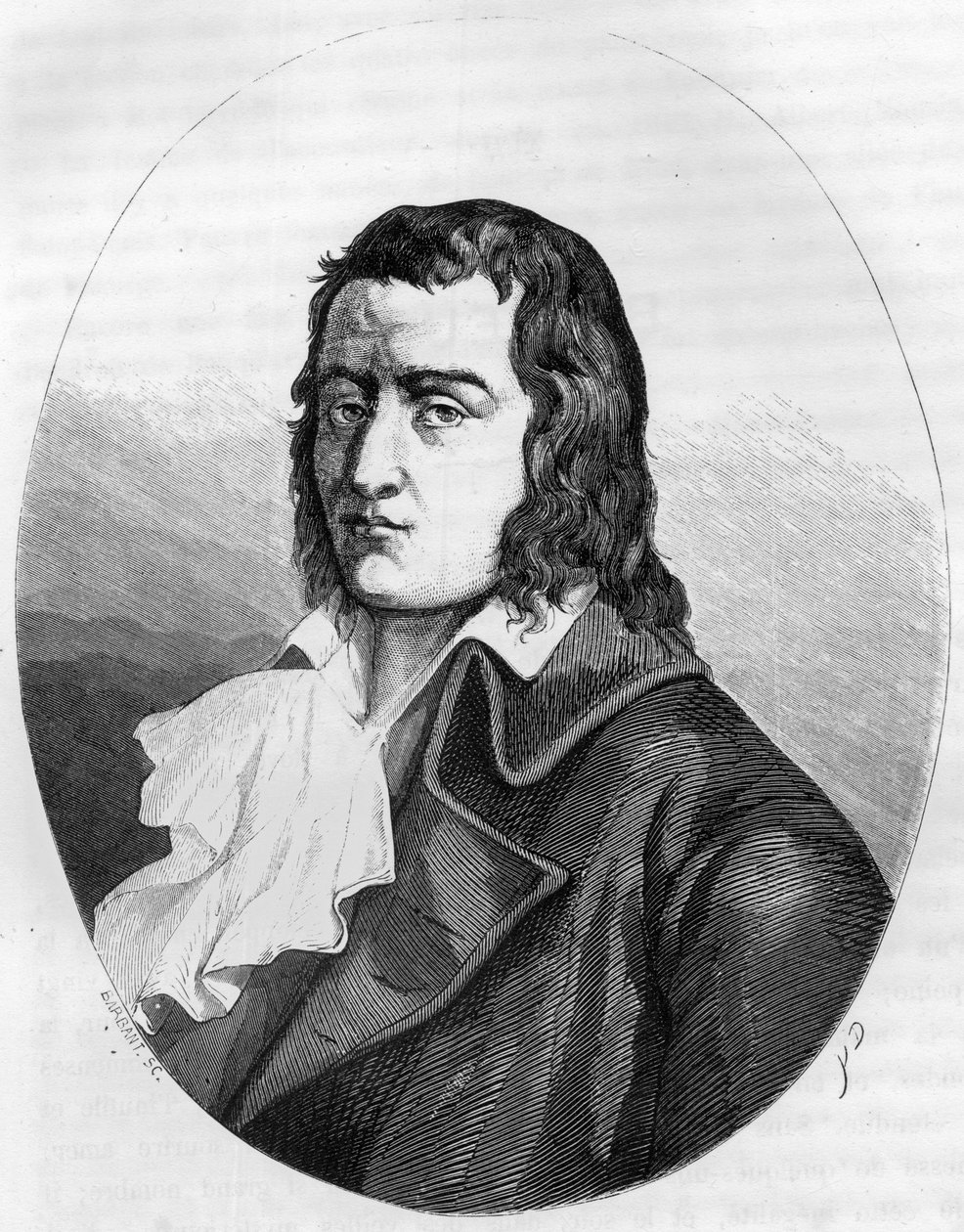Fransk revolusjon: "" Portrett av Francois Babeuf dit Gracchus (1760-1797) Fransk revolusjonær - Gravering av 1863 i "" Le Livre Rouge - Histoire De L