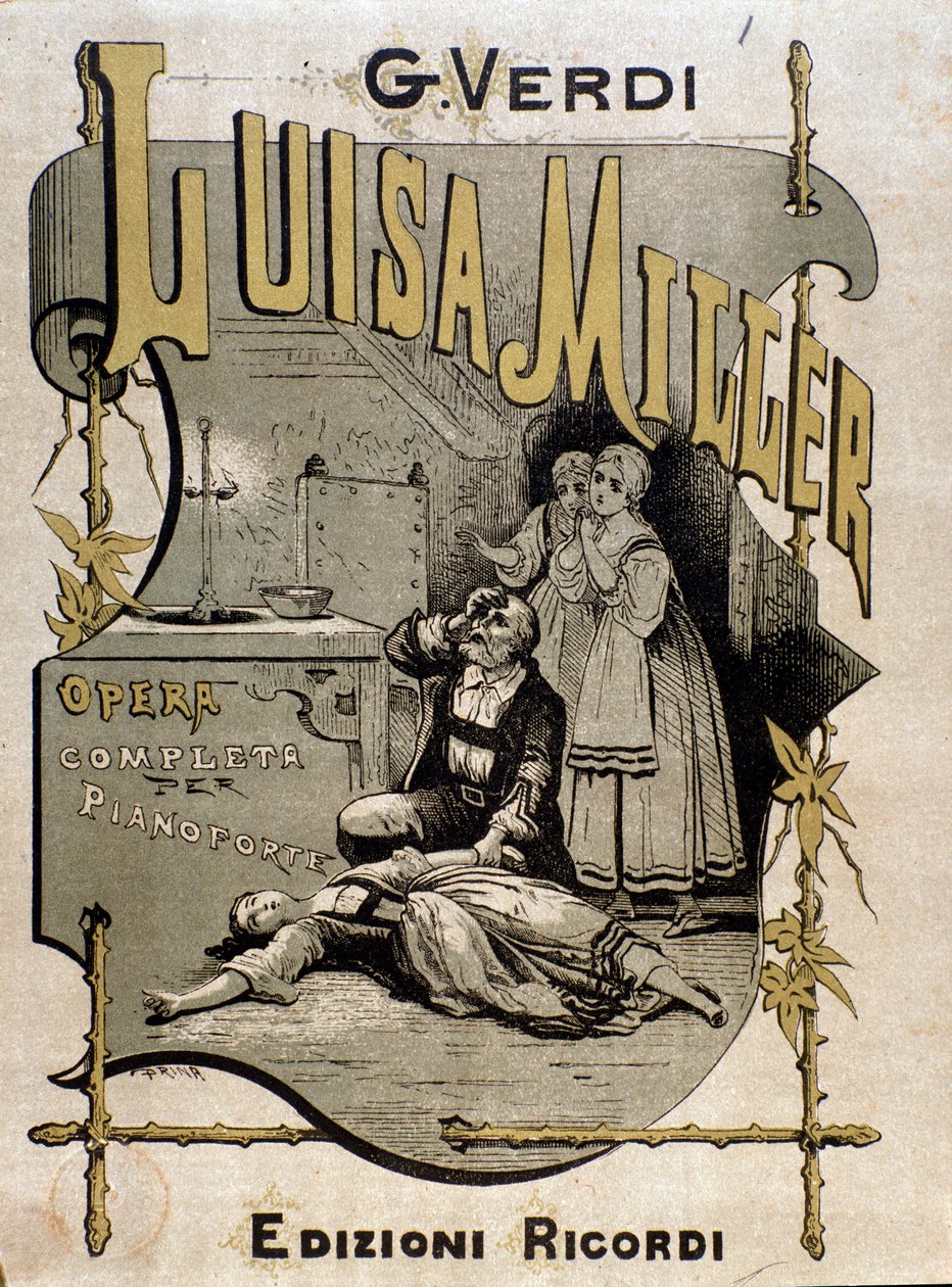 Frontispice av musikalsk partitur av Luisa Miller, opera av Giuseppe Verdi av Anonymous Anonymous