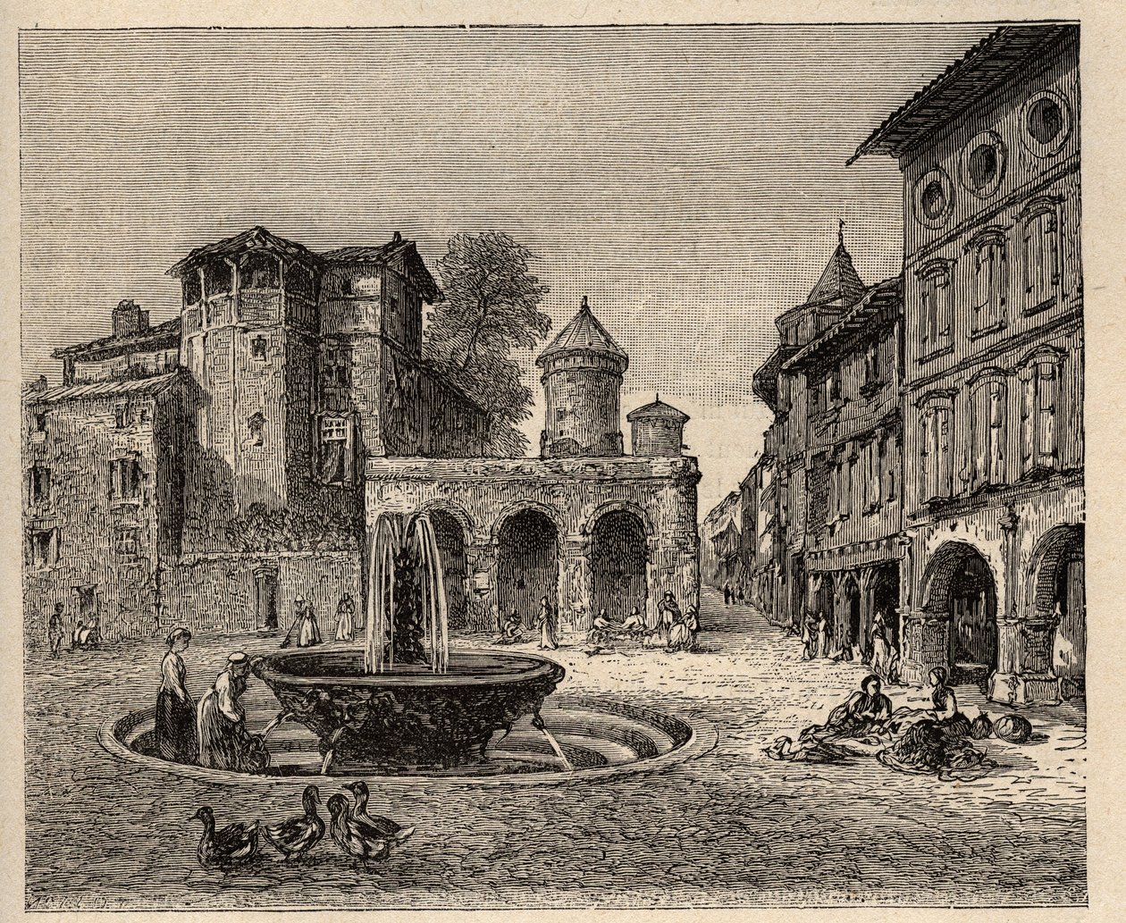 Gaillac - Tarn - Occitanie - gravering i "" PATRIE" - PECTUREQUIREQUE BESKRIVELSE AV FRANKRIKE I 6 BIND AV LUCIEN HUARD - slutten av 1800-tallet av Anonymous Anonymous