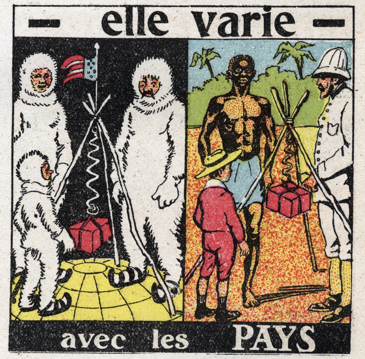 Kornighet: det varierer med land. Måler tyngdekraften med en fjær ved polet og deretter i Ecuador. Anonym illustrasjon fra 1925. Privat samling. av Anonymous Anonymous