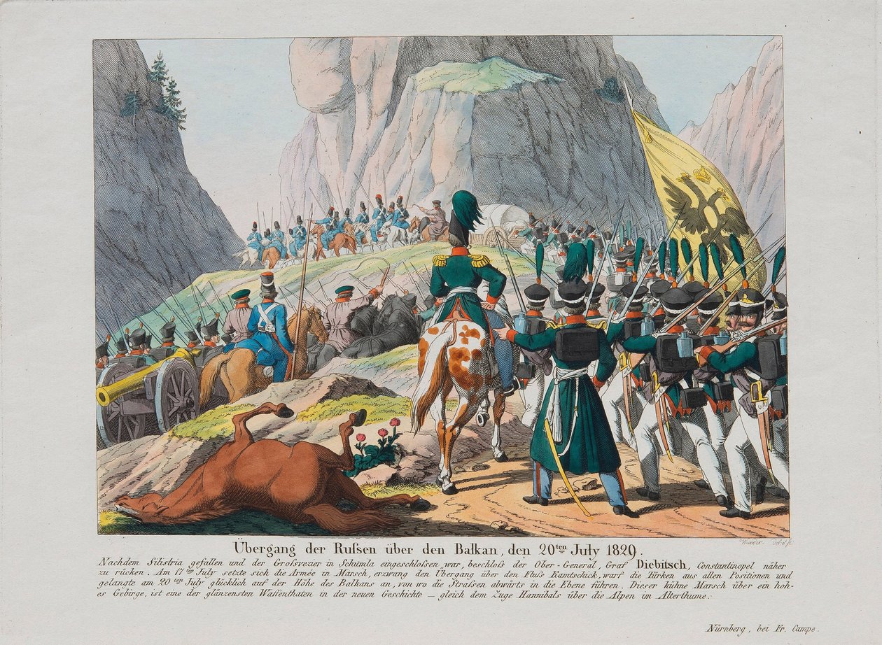 Guerre russo-turque de 1828-1829 - Hæren til grev Ivan Ivanovich Diebitsch (Hans Karl Friedrich Anton von Diebitsch og Narden eller Ivan Ivanovitch Dibitch-Zabalkanski av Anonymous Anonymous