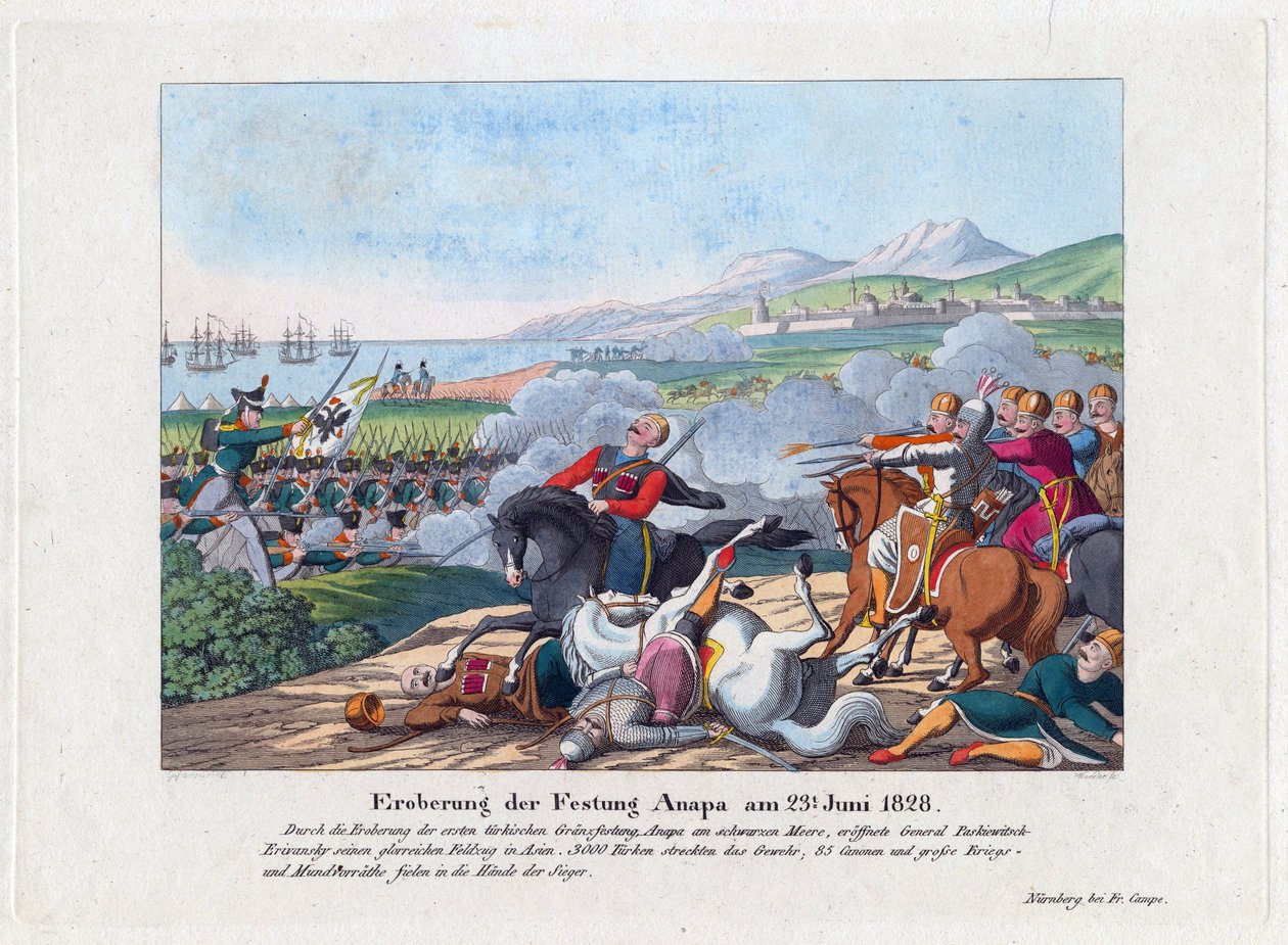 Guerre russo-turque de 1828-1829 - Anapa-festningens fall 23. juni av Anonymous Anonymous