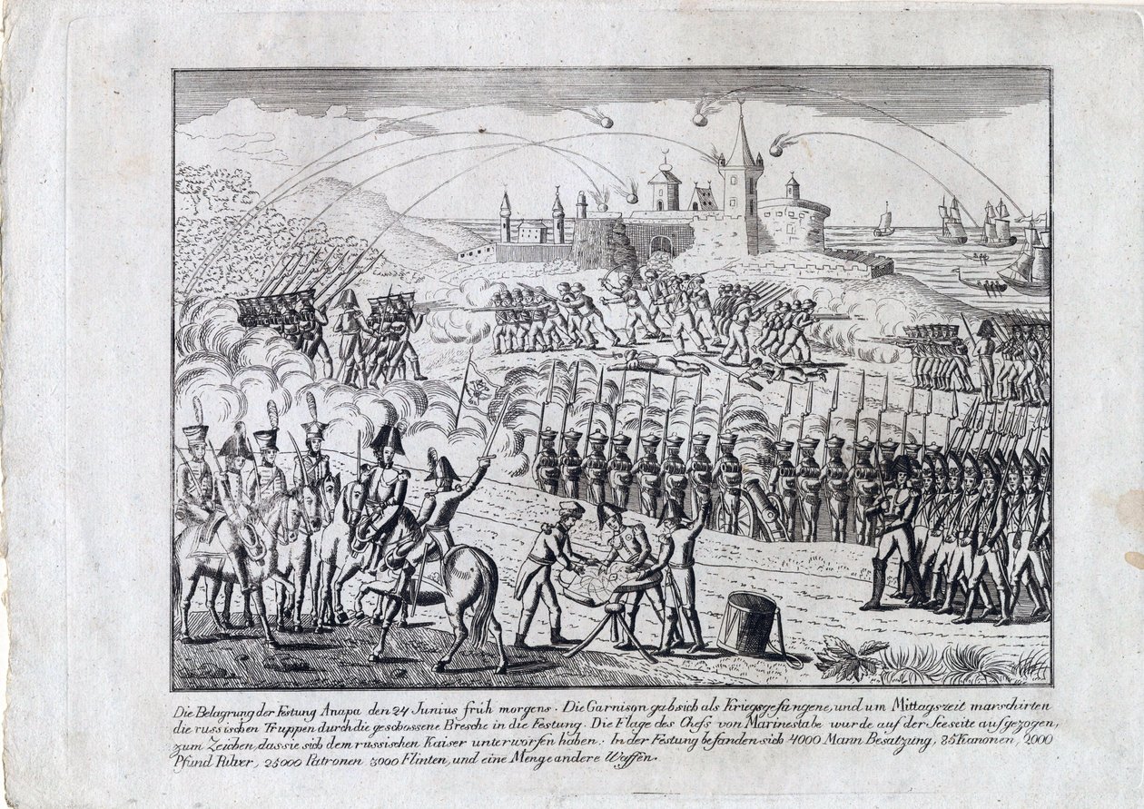 Guerre russo-turque de 1828-1829 - Beleiringen av Anapa festning 23. juni av Anonymous Anonymous
