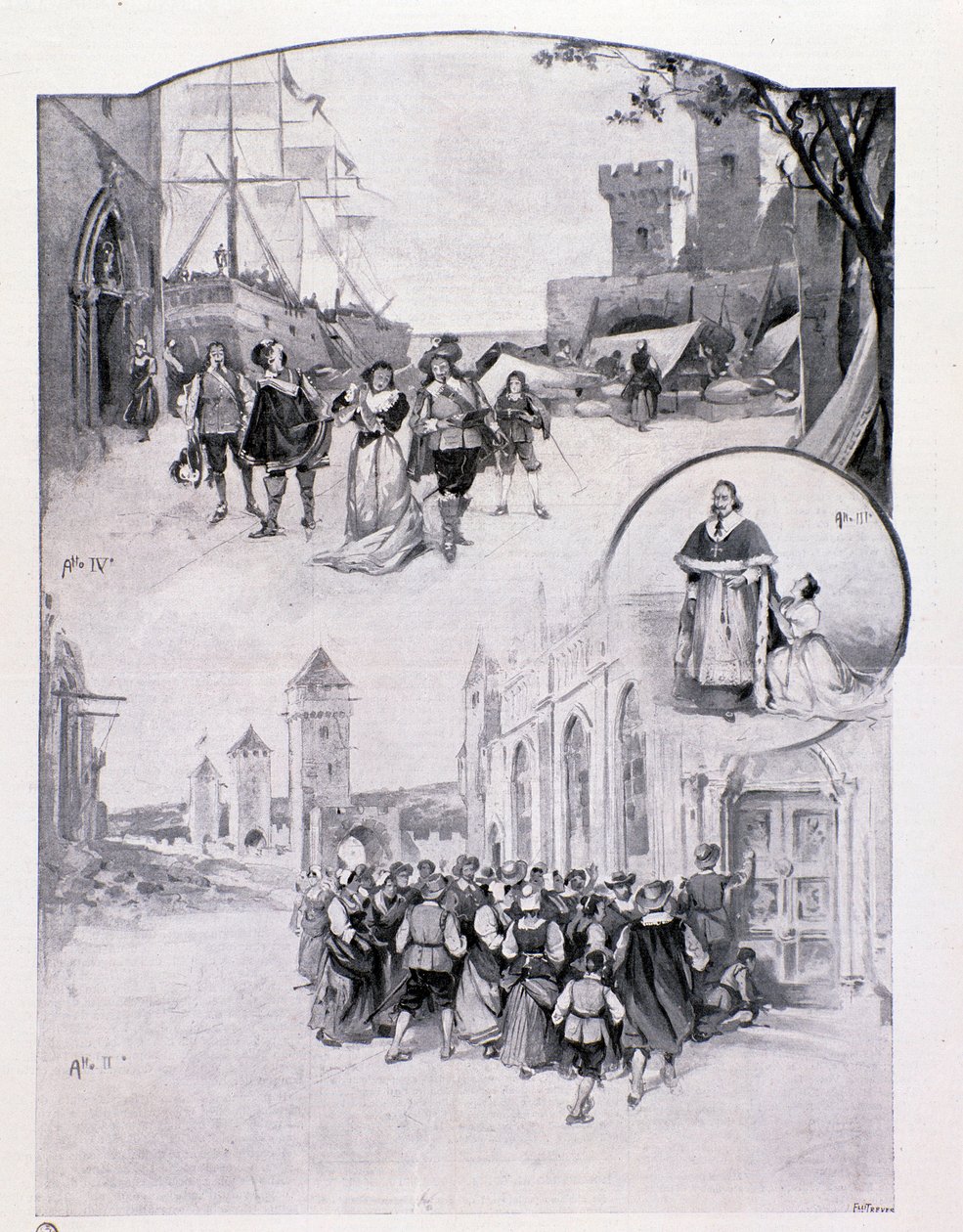 Illustrasjon for operaen La cortigiana av Antonio Scontrino, spilt i Milano i 1896 av Anonymous Anonymous