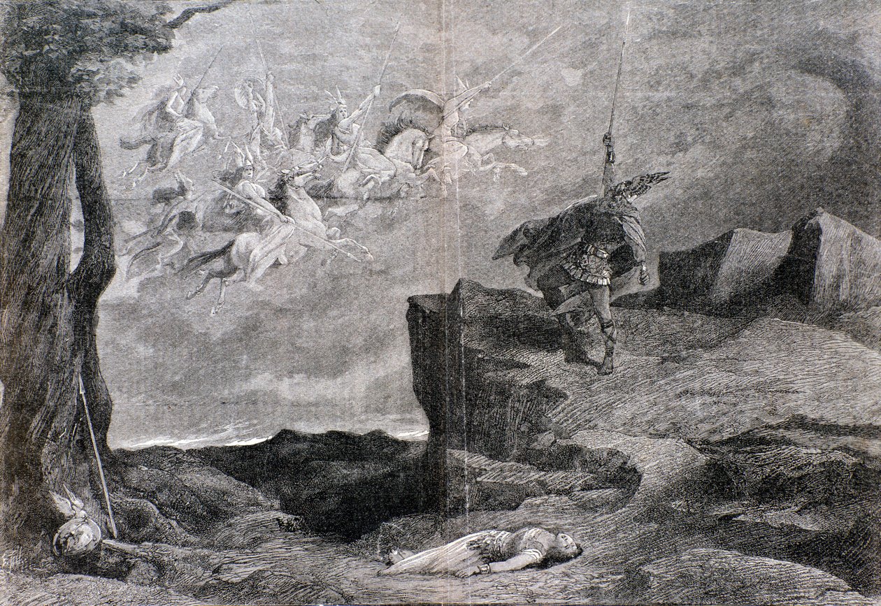 Illustrasjon til operaen Valkyrien i Nibelungens ring av Wagner av Anonymous Anonymous
