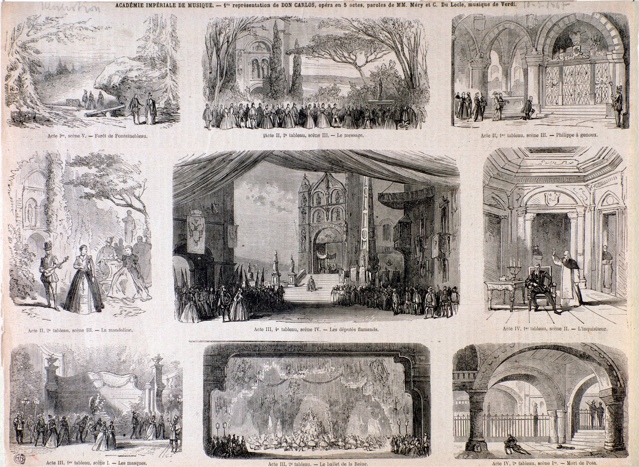 Illustrasjoner for Don carlo opera av Giuseppe Verdi av Anonymous Anonymous