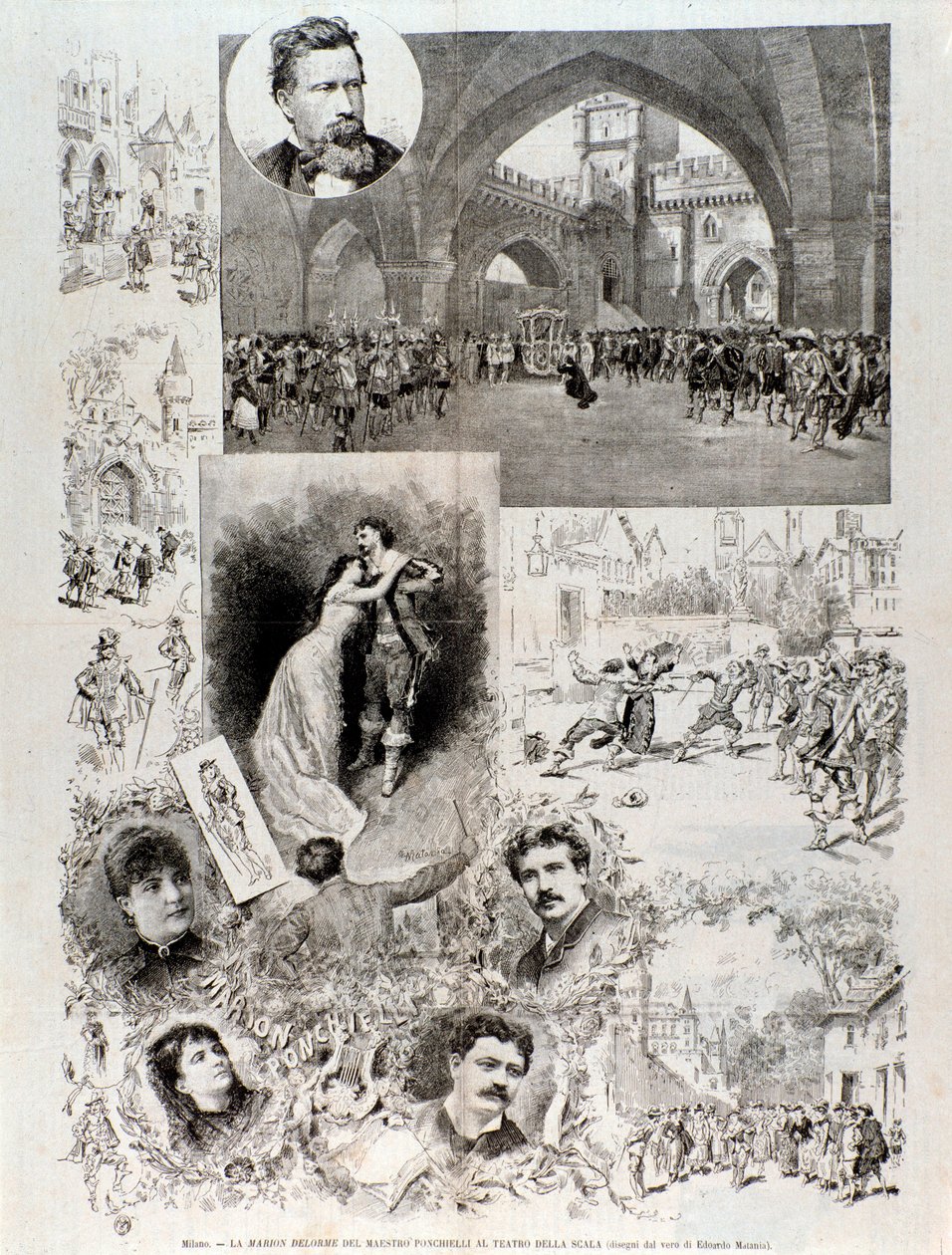 Illustrasjoner for Marion Delorme, opera av Ponchielli, på teatro alla Scala av Anonymous Anonymous