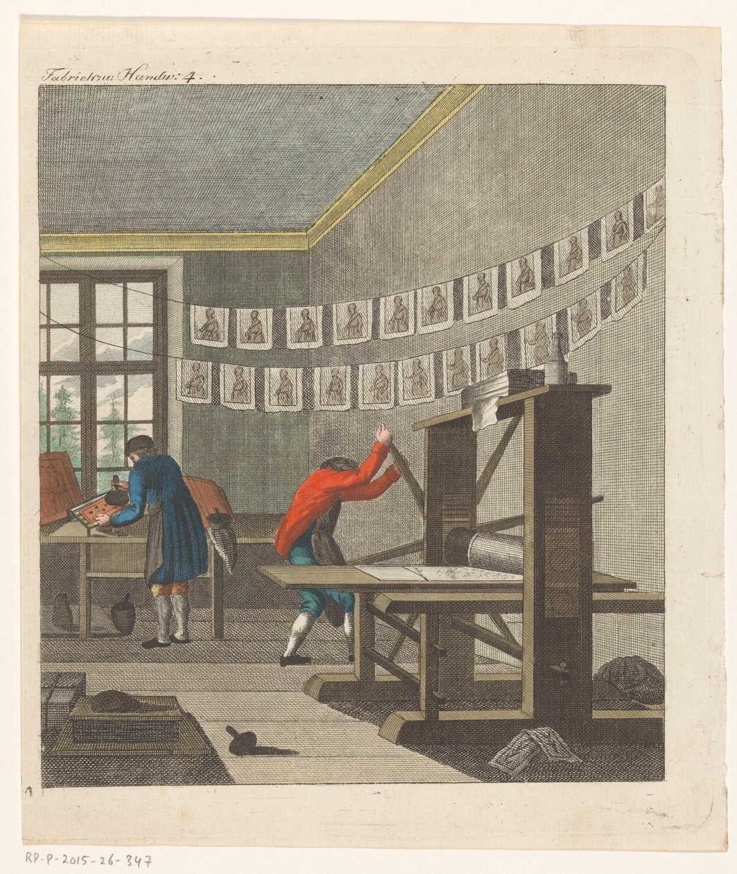 Interiør i et trykkeri, ca. 1750-1850 (gravering) av Anonymous Anonymous