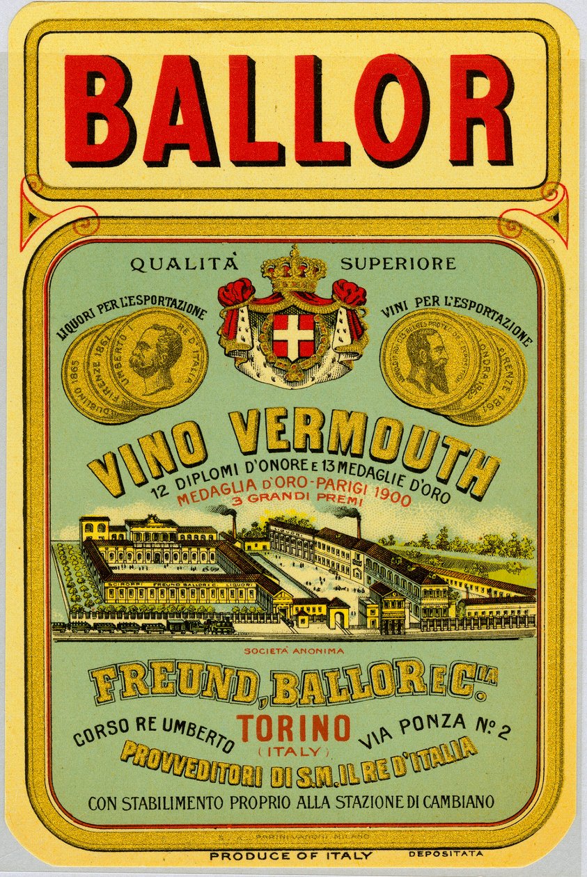 Italiensk reklame for vermouth alkohol, sent på 1800-tallet av Anonymous Anonymous