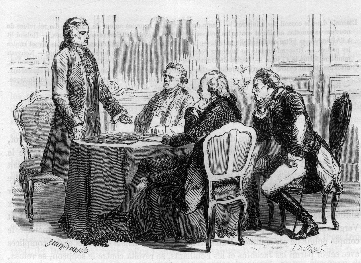 Jacques Mallet du Pan 1749-1800 - Swiss journalist and political propagandist at the Frankfurt conference - in 1792 he left Paris for Germany, charged by Louis XVI with a mission to his brothers and the sovereigns coalising against France - Engraving in “H av Anonymous Anonymous