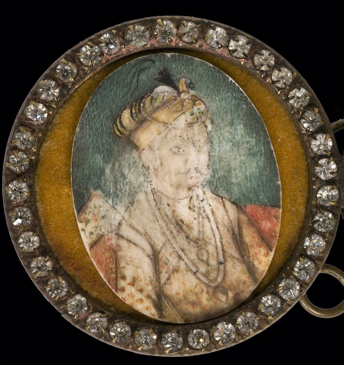 Jalaluddin Muhammad Akbar - Portrett av Akbar den store (1542-1605), Mughal-keiseren - Anonym - Akvarell, Gouache på horn - Museo del Prado, Madrid av Anonymous Anonymous