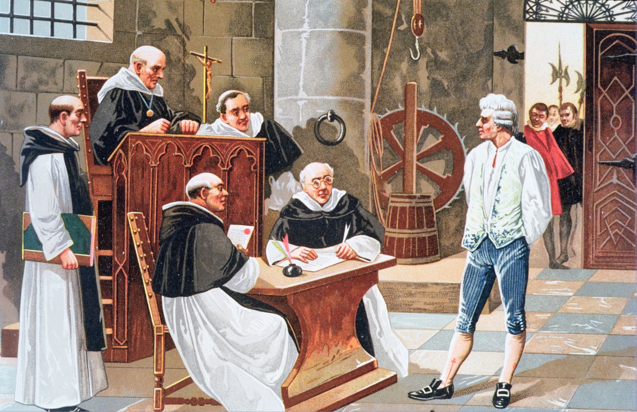 Dom ved domstolen i Ginebra av den spanske teologen Miguel Serveto, dømte ham til å bli brent på bålet for kjetteri i 1553 av Anonymous Anonymous
