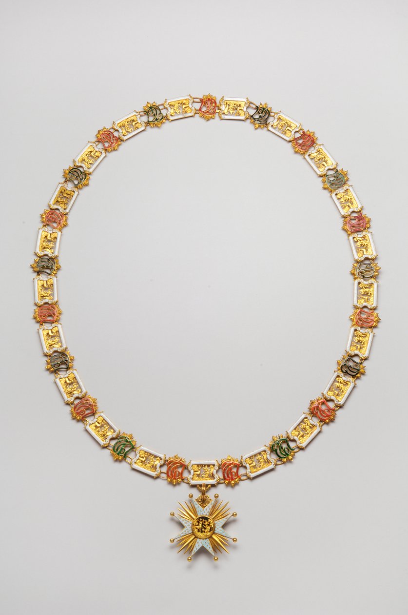 Kingdom of Baviere - Saint Hubert Order: halskjede båret av Luitpold, Duke en Baviere (1890-1973) - Slutten av 1700-tallet - Gull og Emaux - Halskjede: L 122 cm; vekt 460 g (anheng inkludert) - Anheng: D 7,5 cm - Privat samling av Anonymous Anonymous