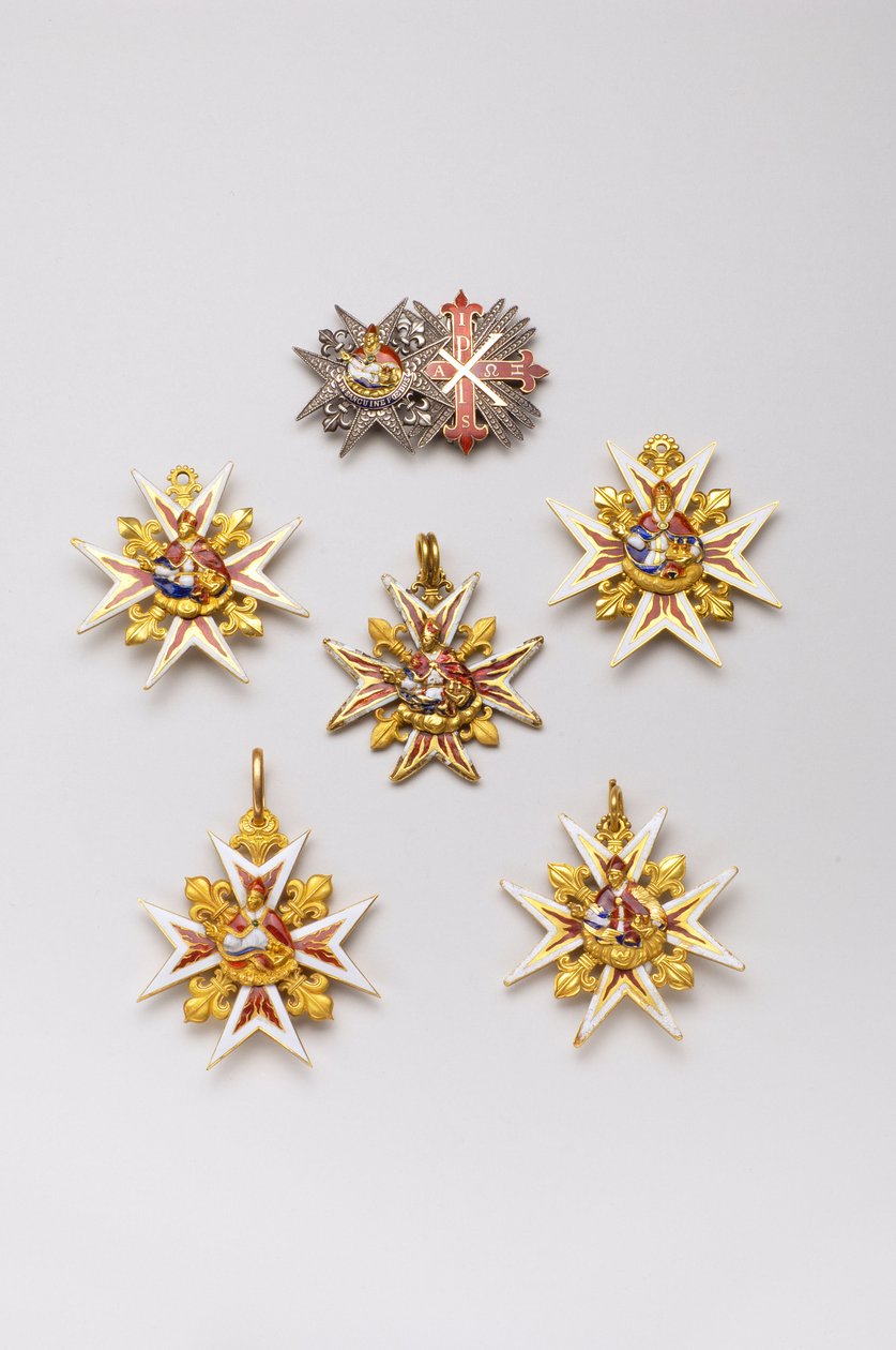 Kingdom of the Two Sicilies (Two Sicilies) - Saint January Order - High: juvel sammensatt av en tallerken av Saint January Order og en plate av Constantine Order of Saint George av Anonymous Anonymous