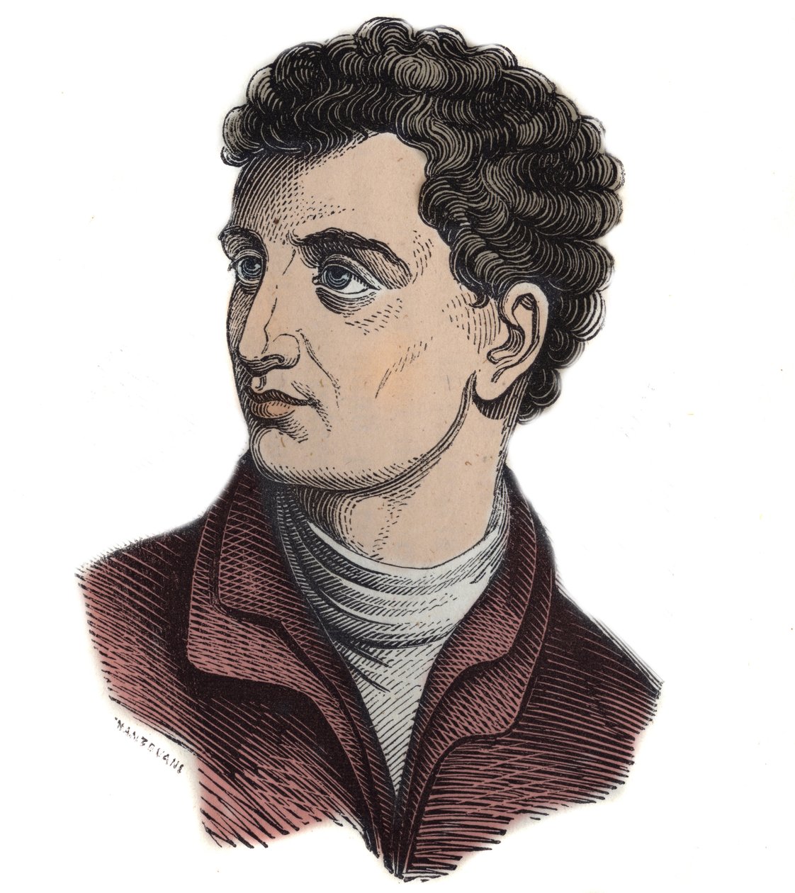 LEONE BATTISTA ALBERTI (1404-1472). Italiensk matematiker, arkitekt, maler og forfatter. Gravering - av Anonymous Anonymous