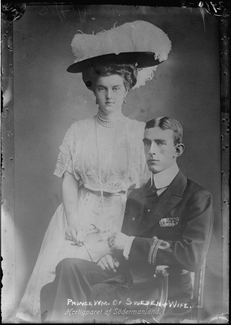 Storhertuginne Marie Pavlovna Romanova (1890-1958) og prins William av Sverige (1884-1965) - Storhertuginne Maria Pavlovna og prins Wilhelm, hertug av Södermanland - Anonym. Fotografi, c. 1910.Privat samling av Anonymous Anonymous