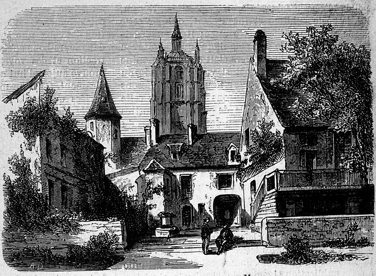 La maison au Mans av Paul Scarron (1610-1660), fransk forfatter. gravering fra 1800-tallet. av Anonymous Anonymous