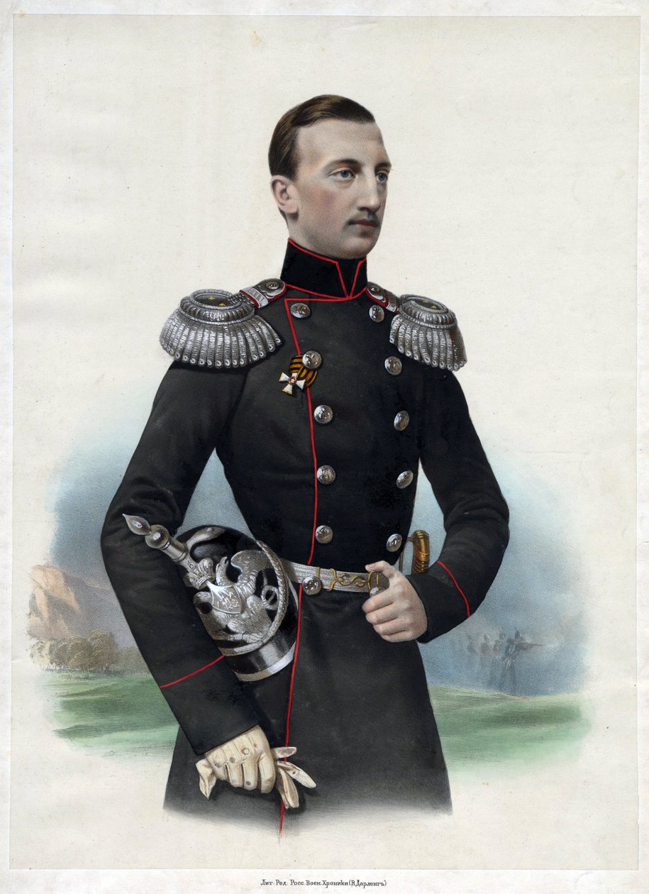 Le grand duc - Nicolas Mikhailovitch de Russie - ( maison Romanov) Portrett av storhertug Nikolai Nikolayevich av Russland (1831-1891) - Anonym - 1860 - Fargelitografi - 52,6x35,5 - Privat samling av Anonymous Anonymous