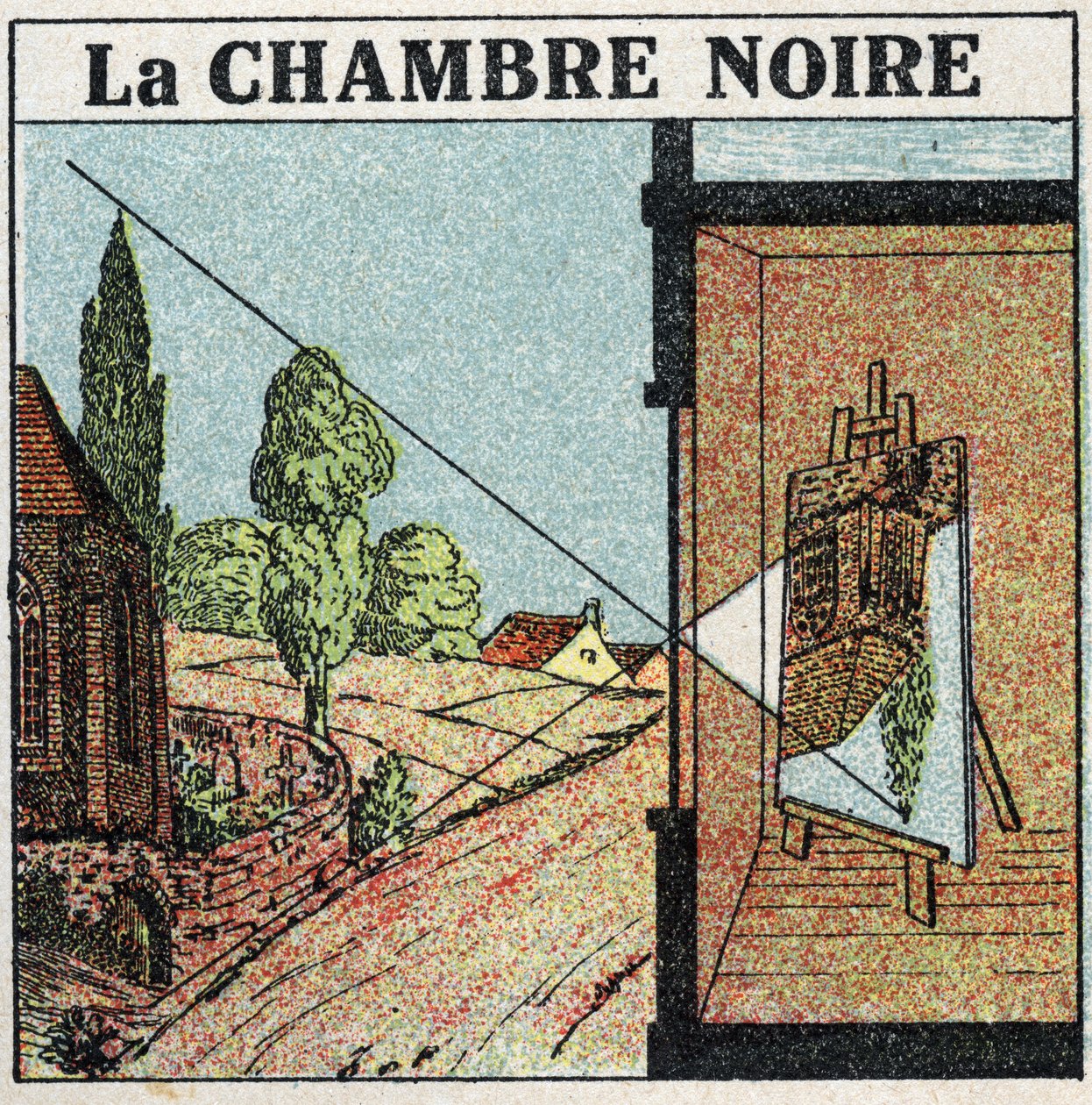Light Propagation: The Dark Room. Anonymous illustration from 1925. Private collection. av Anonymous Anonymous