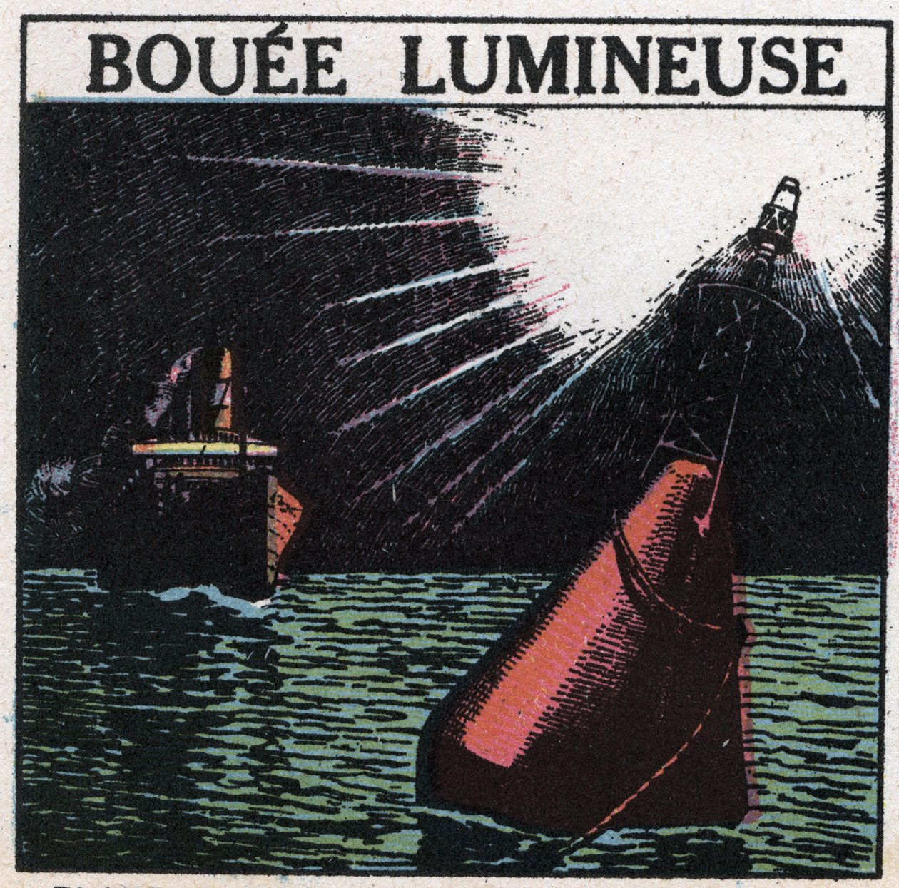 Lyssignaler: lysbøye. Anonym illustrasjon av 1925. Privat samling. av Anonymous Anonymous