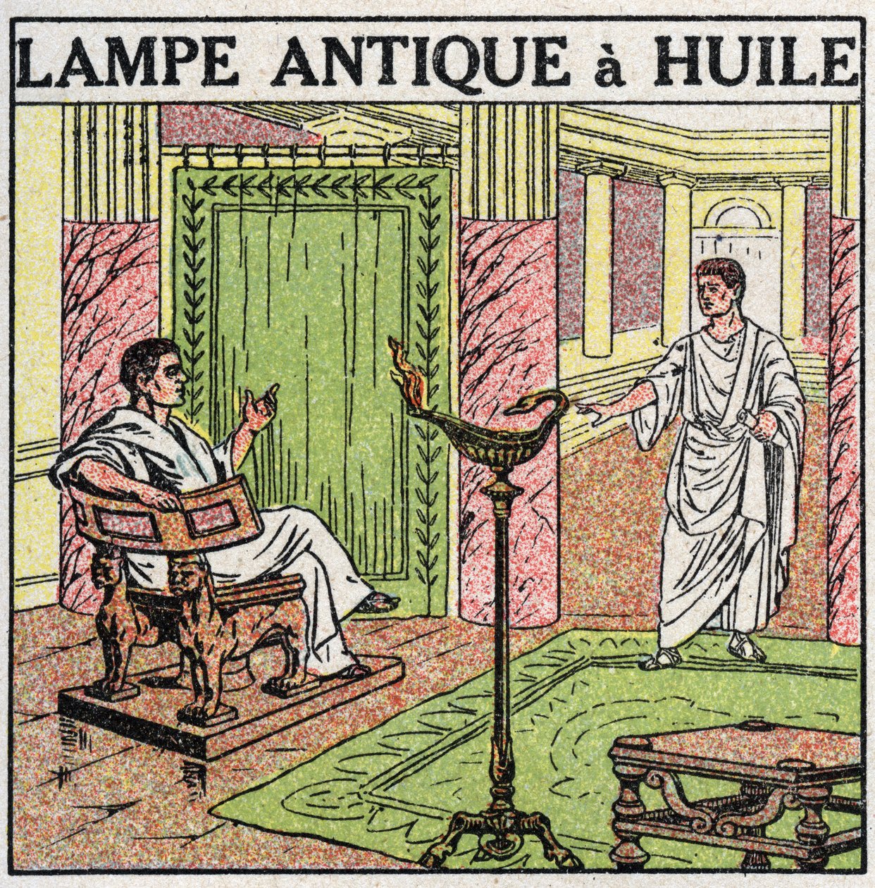 Light sources: oil lamp used in Antiquite. Anonymous illustration from 1925. Private collection. av Anonymous Anonymous