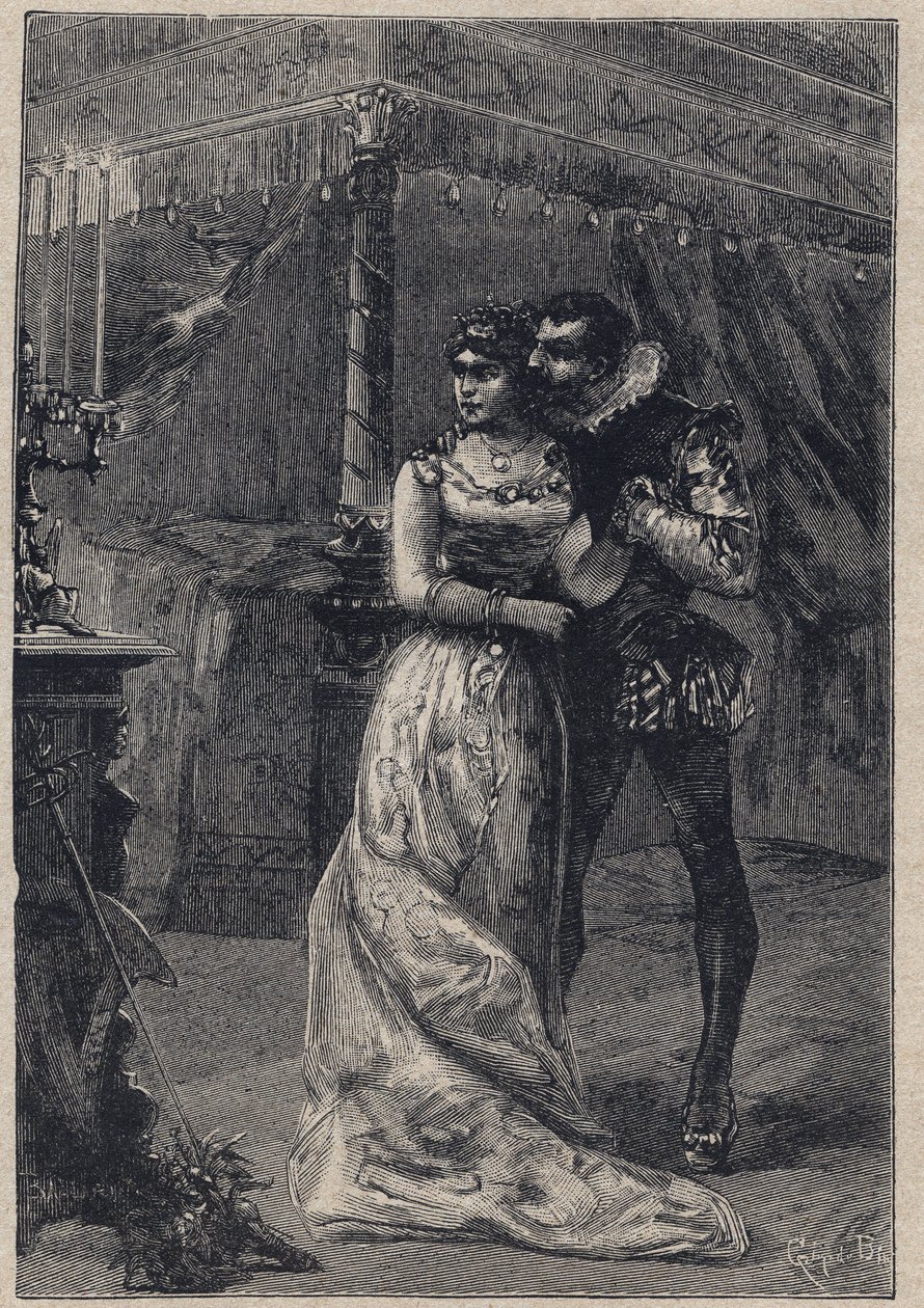 Lucrezia Borgia with her first husband Giovanni Sforza d