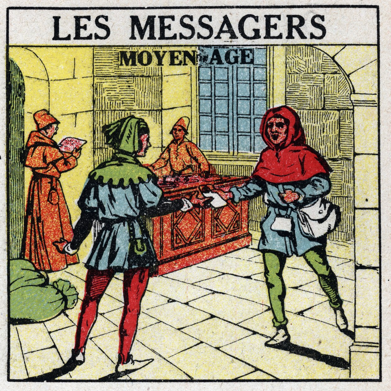 Mail: Messengers in the Middle Ages. Anonymous illustration of 1925. Private collection. av Anonymous Anonymous