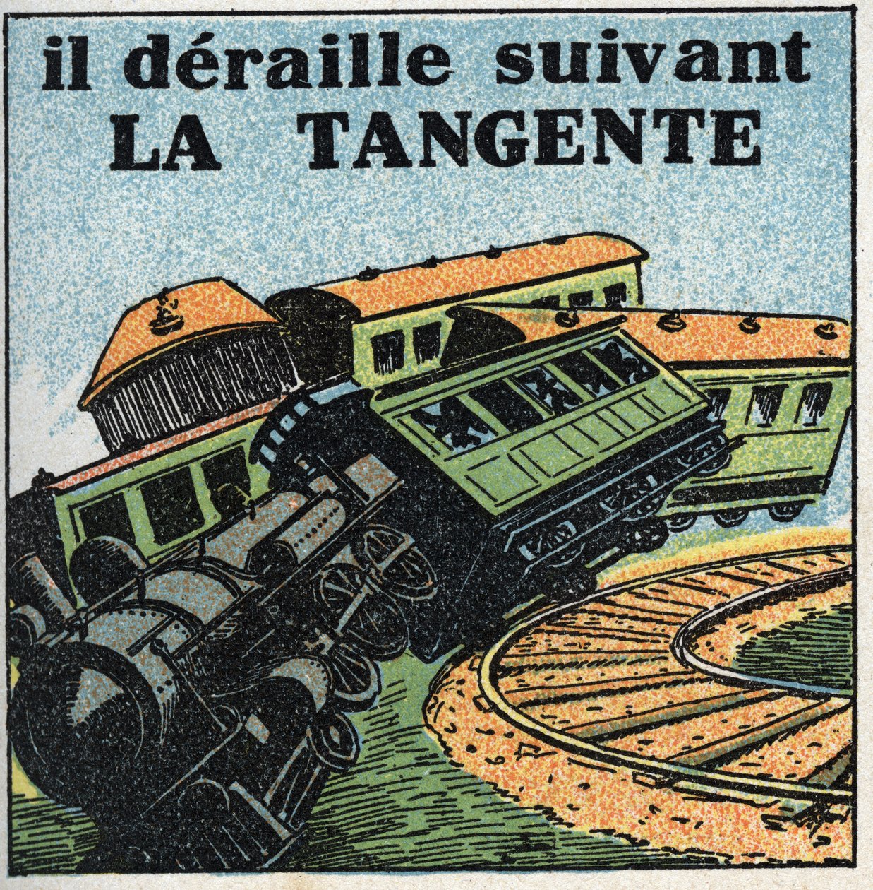 Bevegelser: tangent. Togavsporing. Anonym illustrasjon fra 1925. Privat samling. av Anonymous Anonymous
