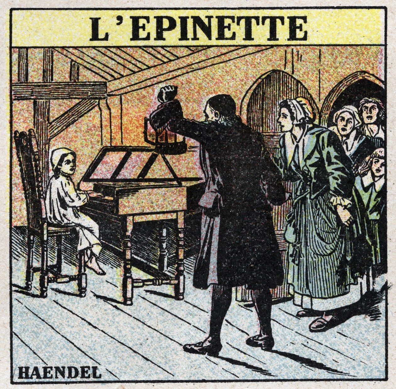 Musikkinstrumenter: batted strengeinstrumenter. Unge George Frederick Handel (Georg Friedrich Handel av Anonymous Anonymous