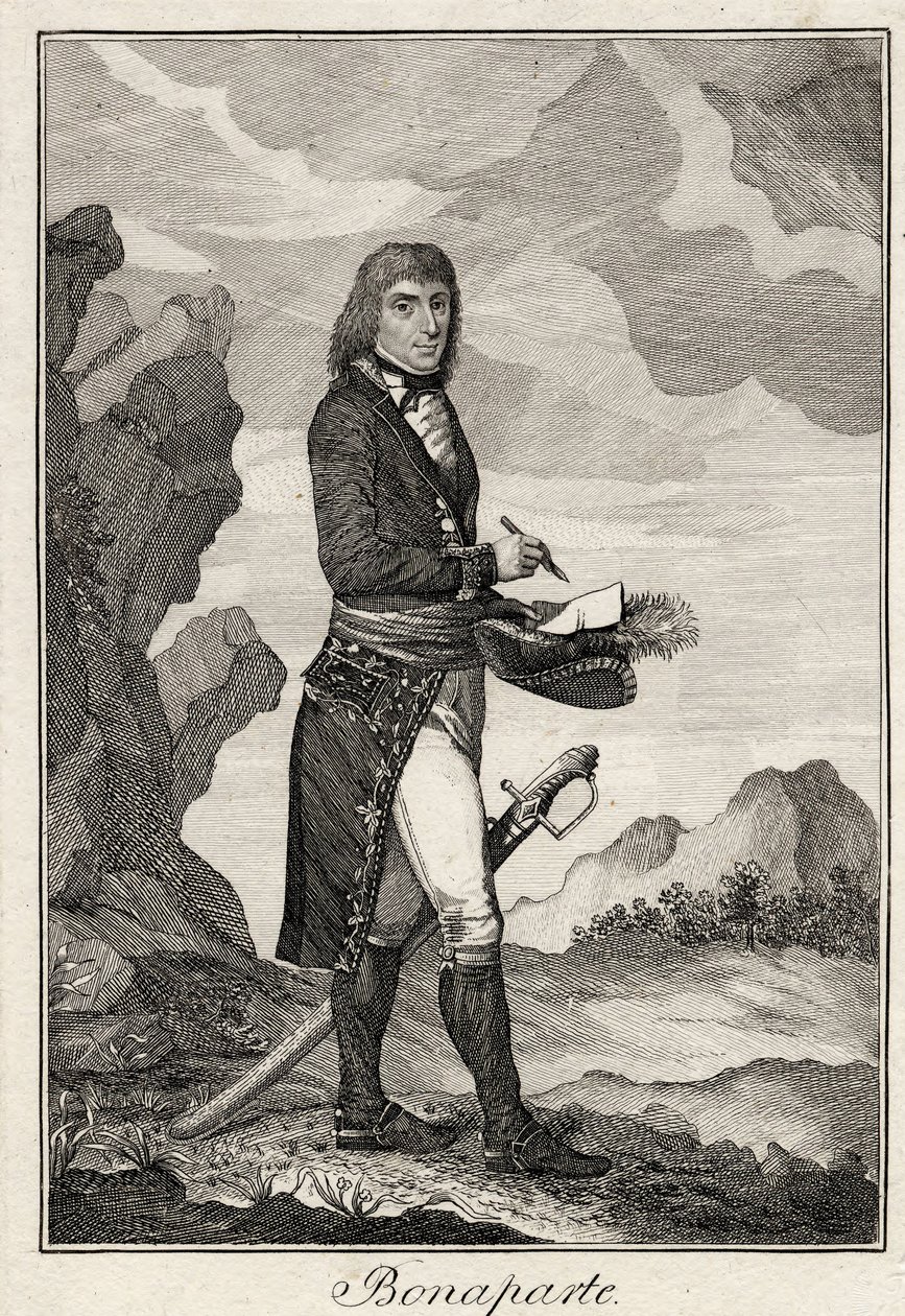 Napoleon Bonaparte - Anonym - 1797 - Kobberstikk - 16,2x11,1 - Privat samling av Anonymous Anonymous