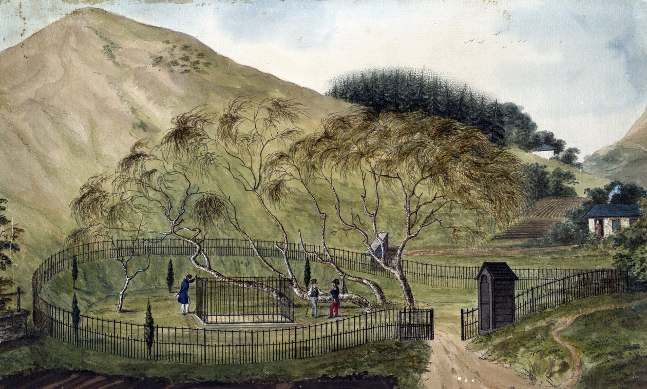 Napoleons gravsted på St. Helena - Anonym - 1833 - Akvarell på papir - 67,6x115,3 - Privat samling av Anonymous Anonymous