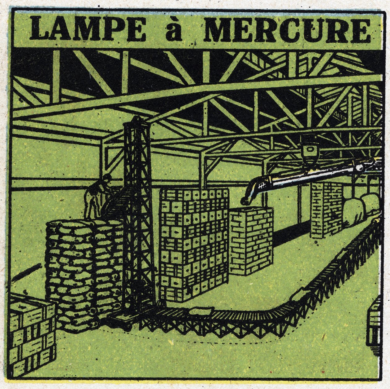 Nye gassegenskaper: kvikksølvlampe. Anonym illustrasjon av 1925. Privat samling. av Anonymous Anonymous