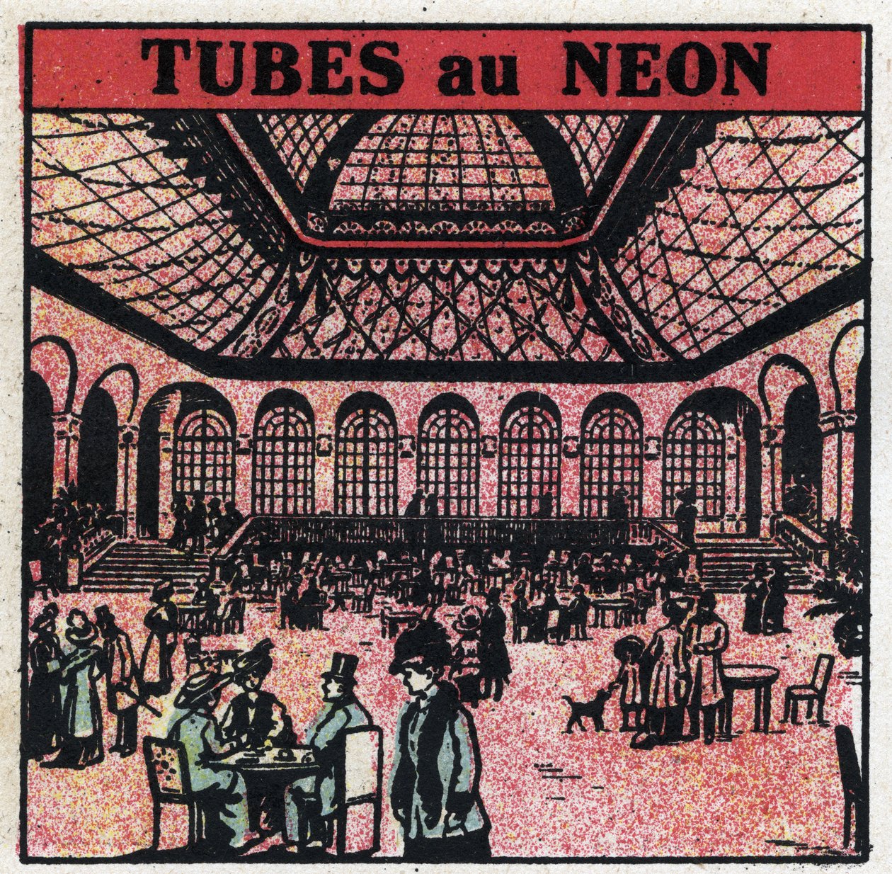 Nye gassegenskaper: neonrør. Anonym illustrasjon av 1925. Privat samling. av Anonymous Anonymous
