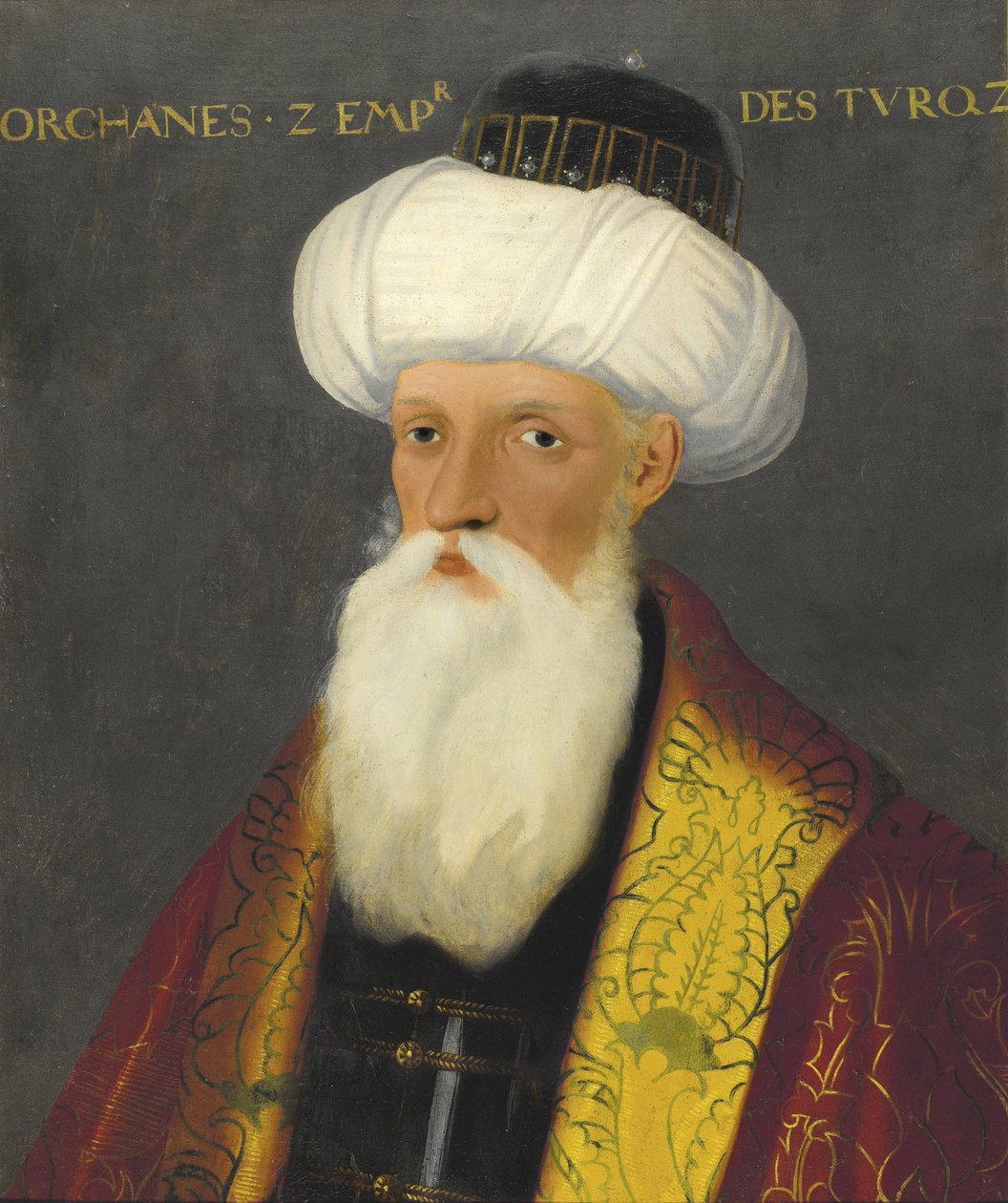 Orhan, Orkhan ou Urchan - Portrett av Orhan I (1281-1362), Sultan fra det osmanske riket par Anonymous, tidlig på 1800-tallet. - Olje på lerret, 65x54 - Privat samling av Anonymous Anonymous