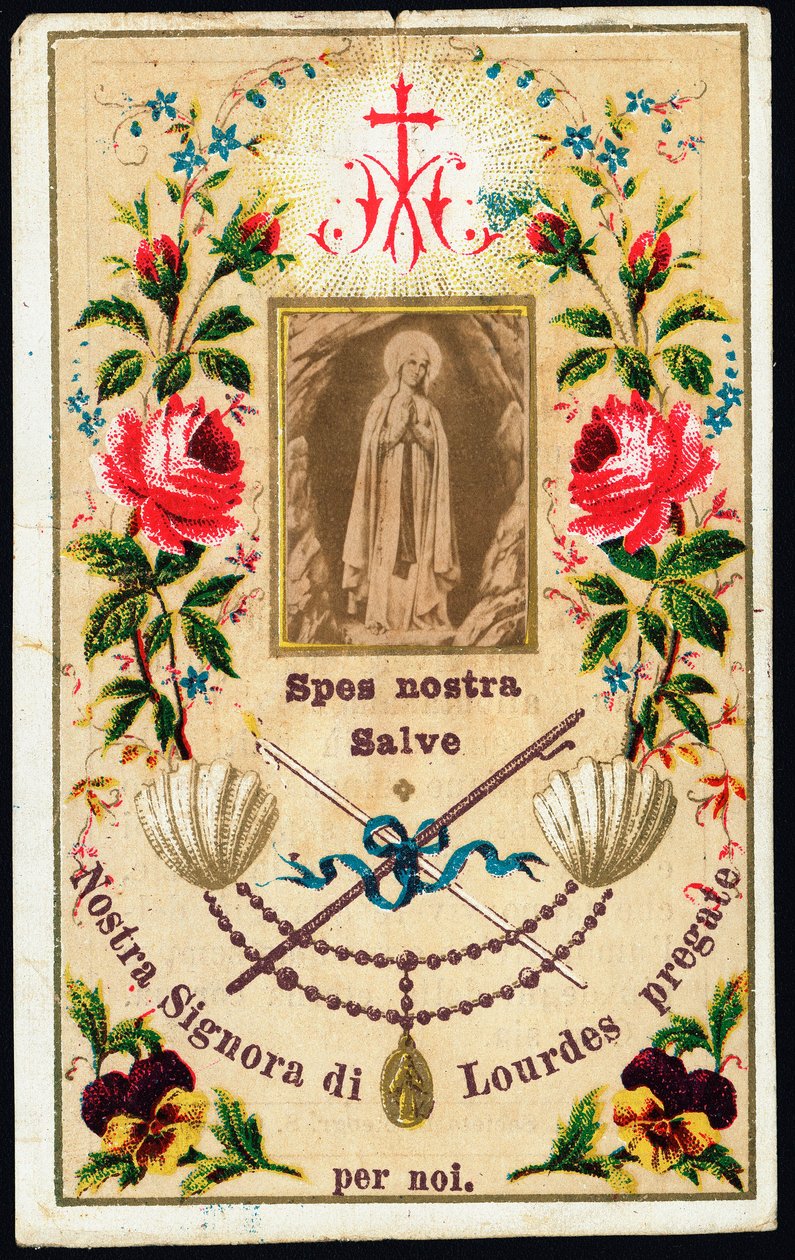 Vår Frue av Lourdes fromt bilde. Privat samling fra 1900-tallet av Anonymous Anonymous
