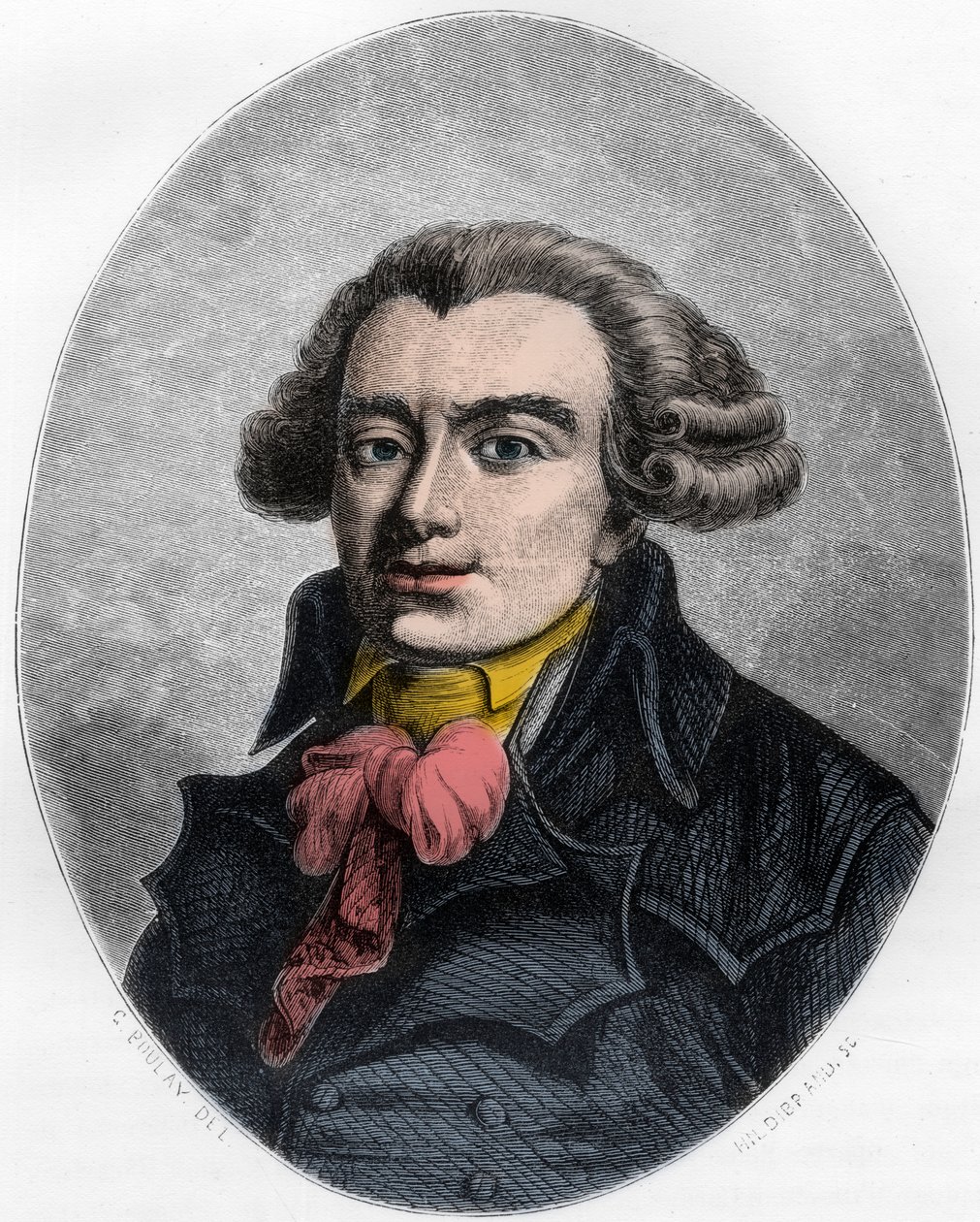 PIERRE VICTORIEN VERGNIAUD Fransk revolusjonær statsmann - Portrett av Pierre Victorien Vergniaud (1753-1793), fransk politiker Girondin - Gravering fra 1863 i "Den røde boken - Histoire De L