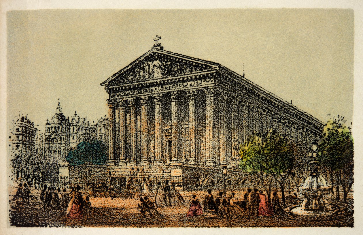 Paris 1874: La Madeleine-kirken, privat samling av Anonymous Anonymous