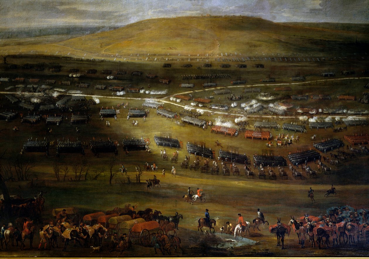 Passasje av Mosel i 1705. Anonymt maleri av 1705. Chateau De Vaux Le Vicomte. av Anonymous Anonymous