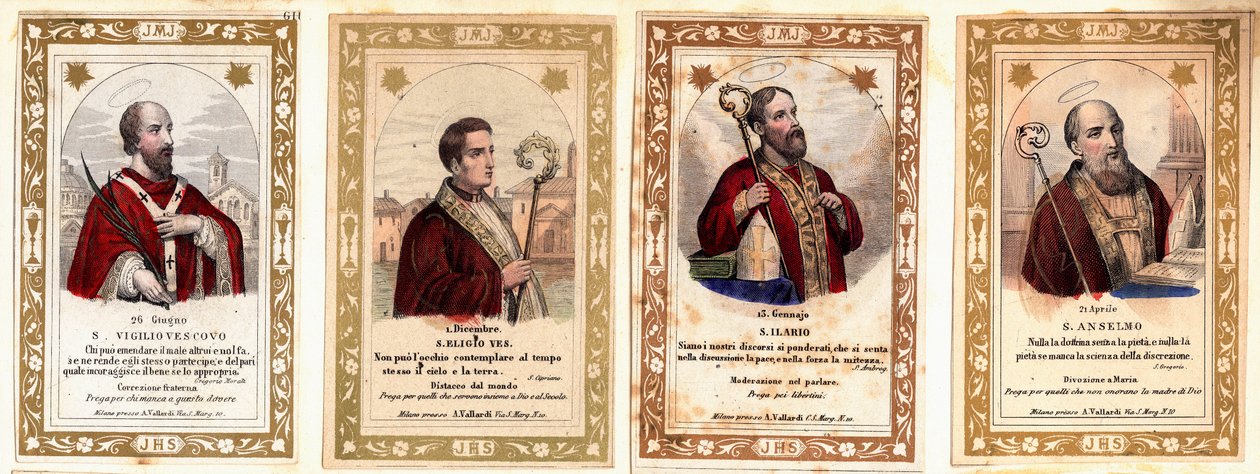 Pirent bilde: ""Biskopen av Saint Vigil av Trento (Vigilio di Trento), biskopen av Saint Eloi av Noyon (Sant